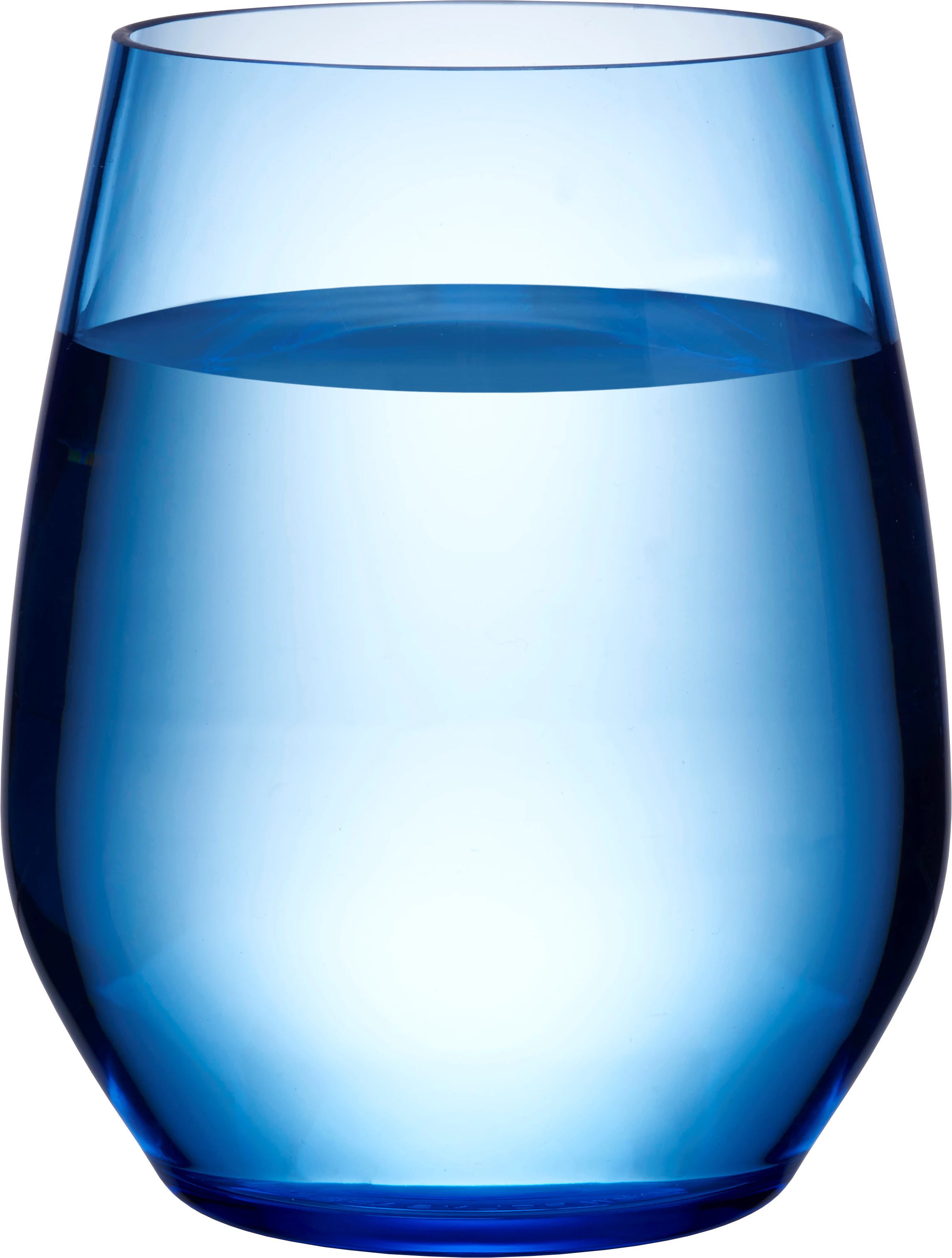 GlassFORever Stemless drikkeglas, blå, 40 cl, H10 cm