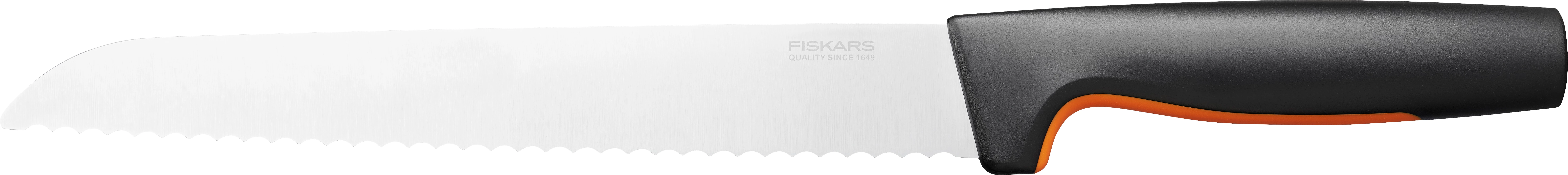 Fiskars brødkniv med plastgreb, skrå, 20 cm