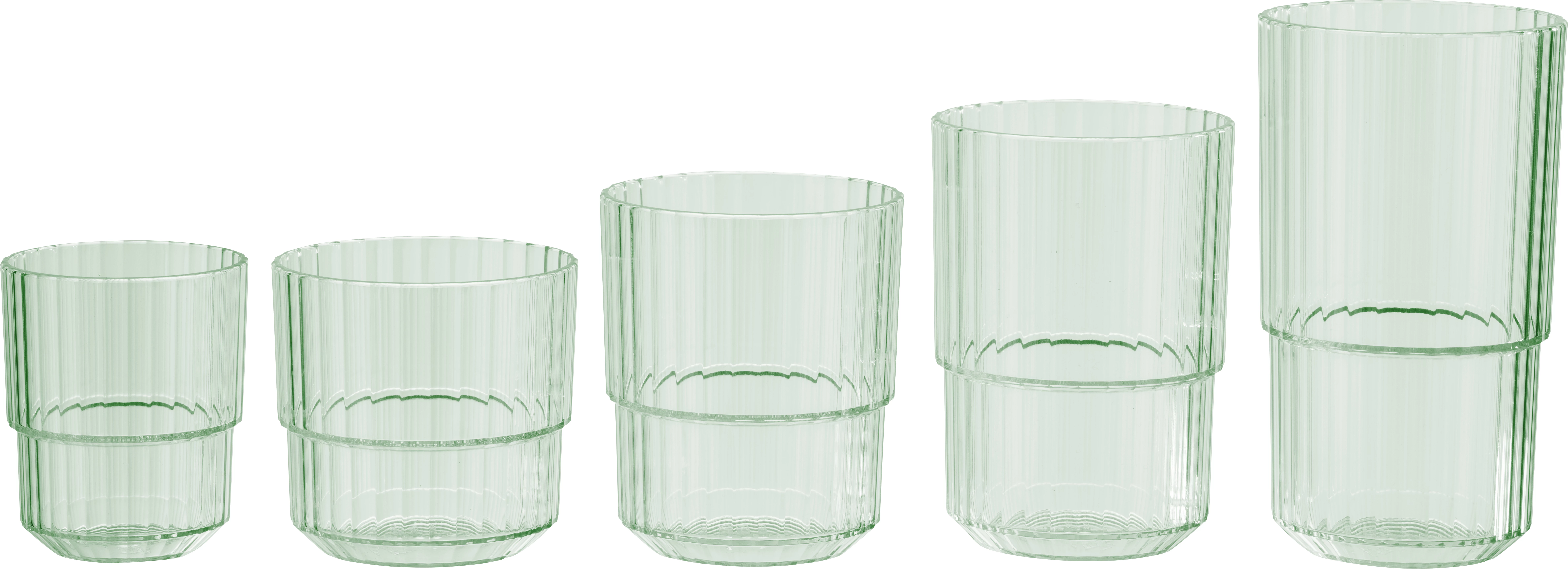 APS Linea drikkeglas, grøn, 22 cl, H8 cm