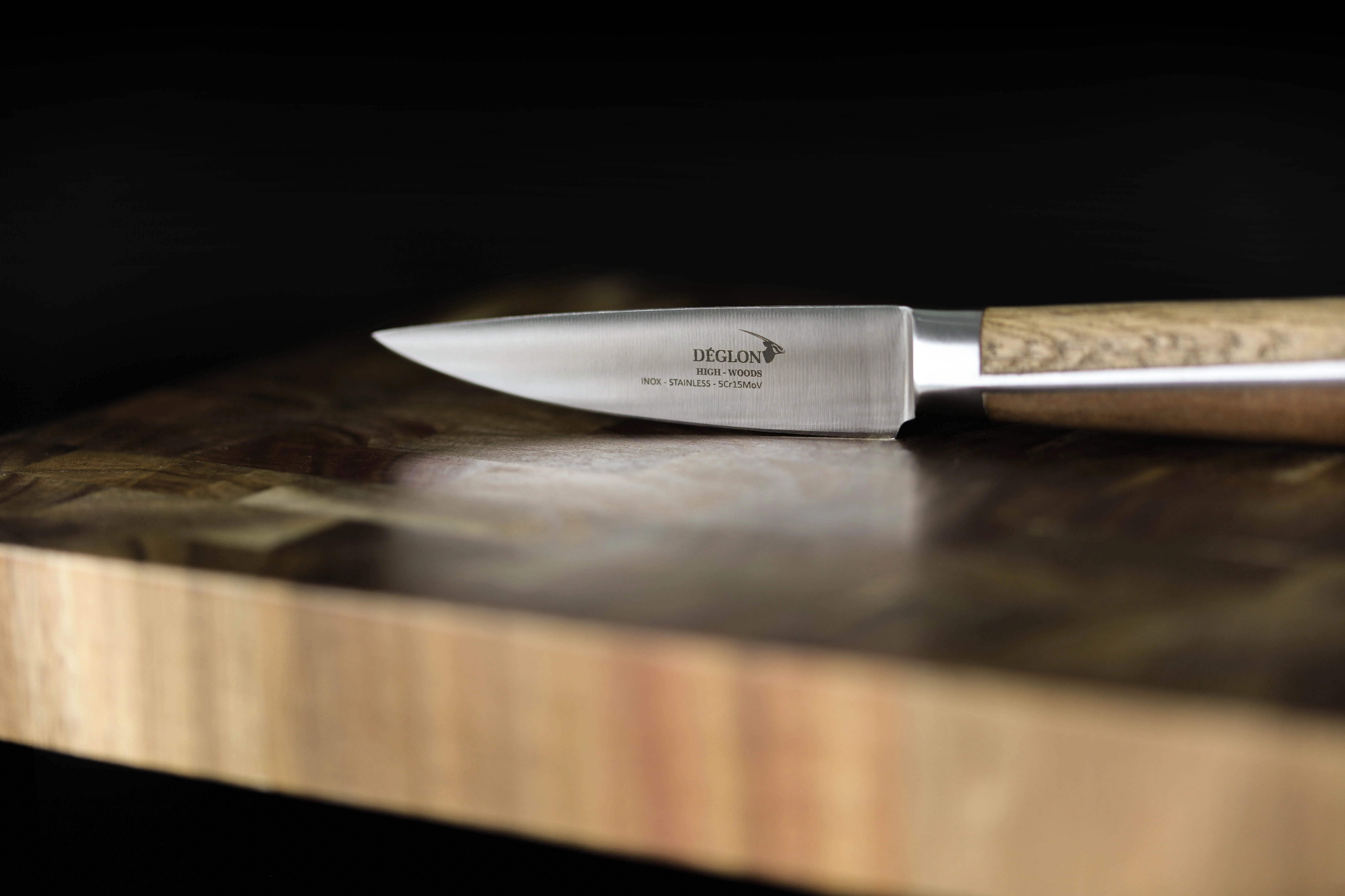 Deglon High-Woods urtekniv med træskaft, 9 cm