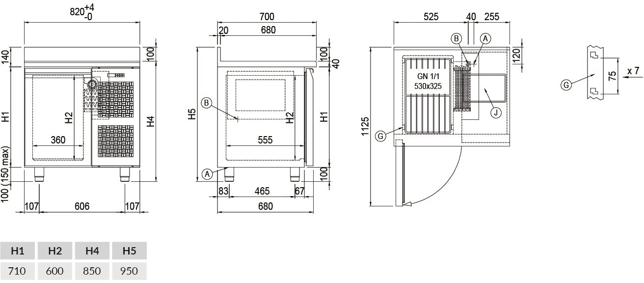 Coldline Master TP09/1B-710 frysebord