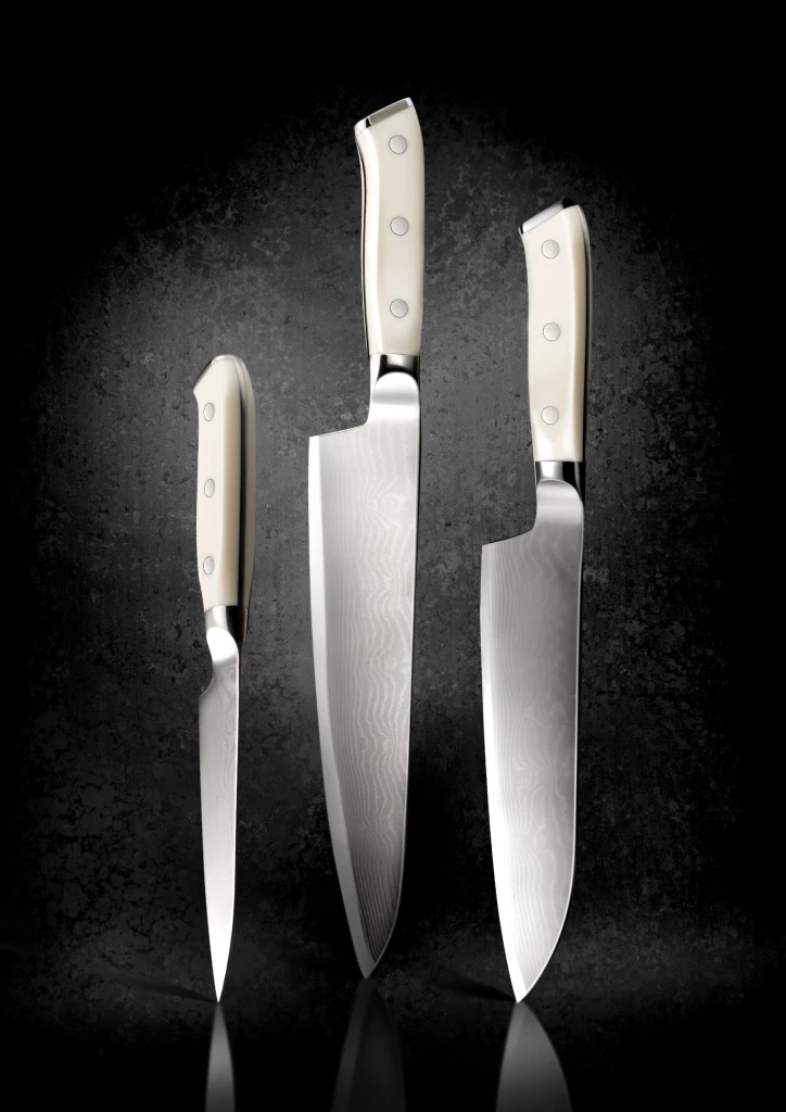 Deglon DAMAS kokkekniv med hvidt skaft, 20 cm