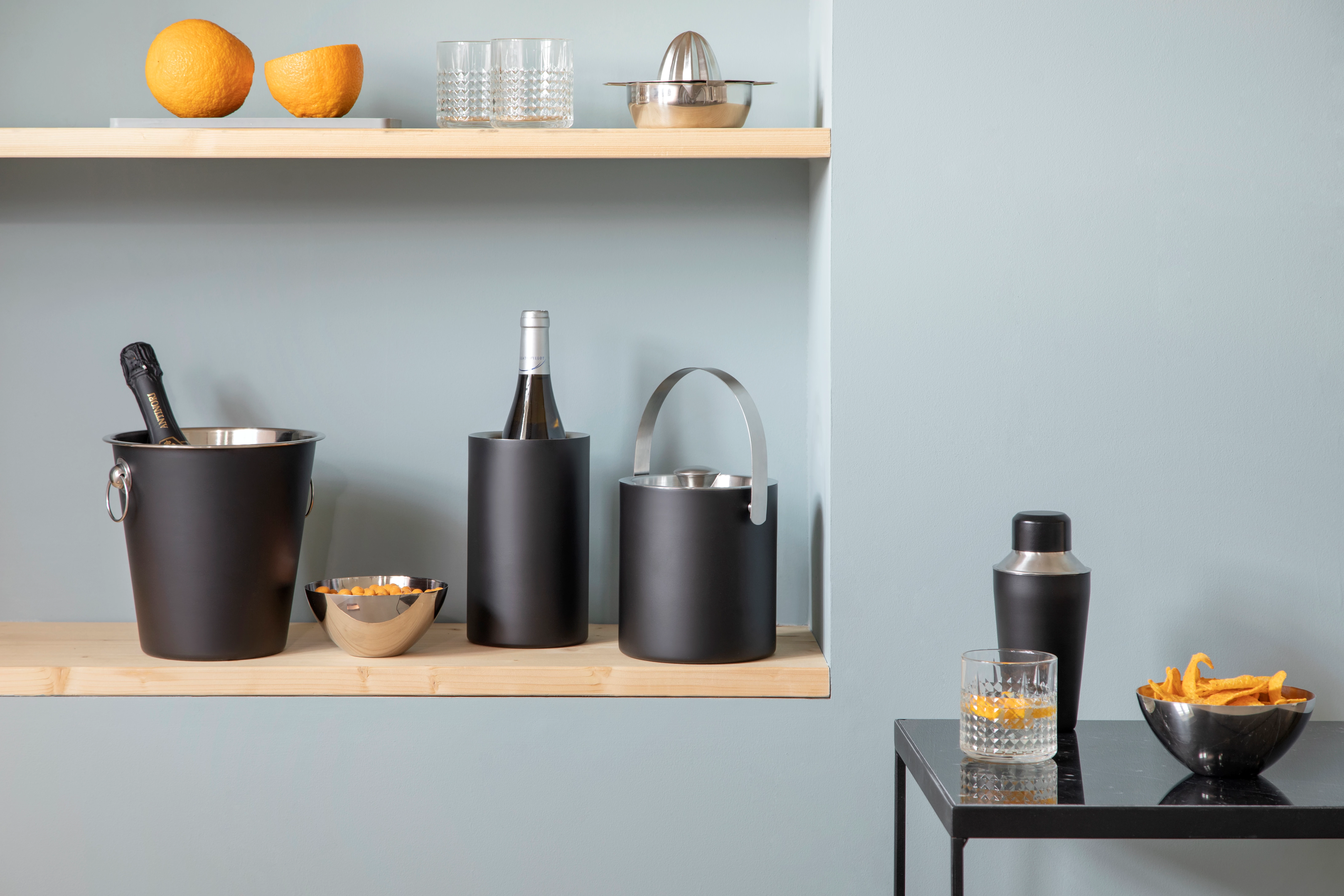Steel-function shaker, sort/rusfrit stål, 75 cl