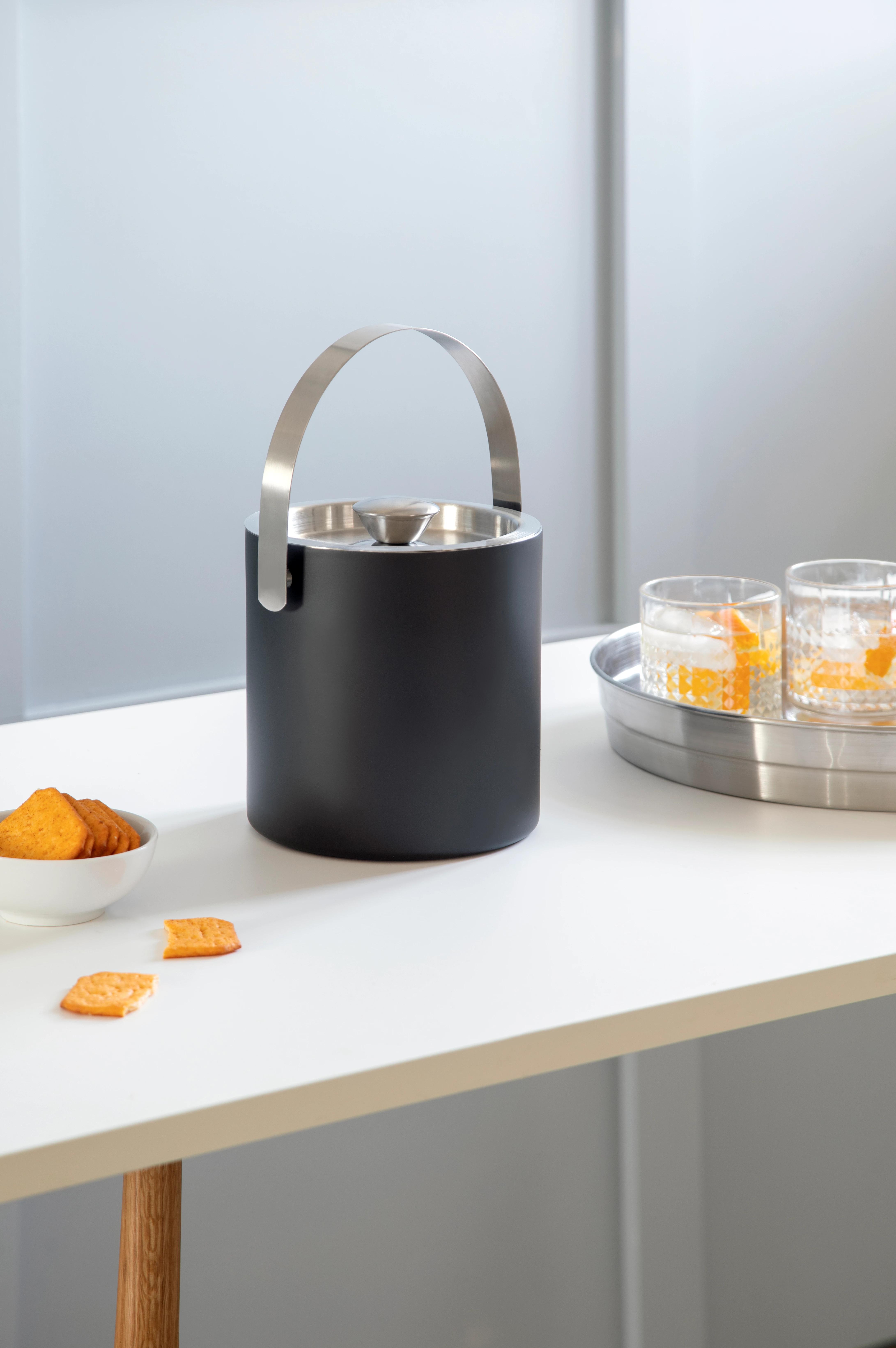 Steel-function isspand med låg, sort/rustfrit stål, 2 ltr.