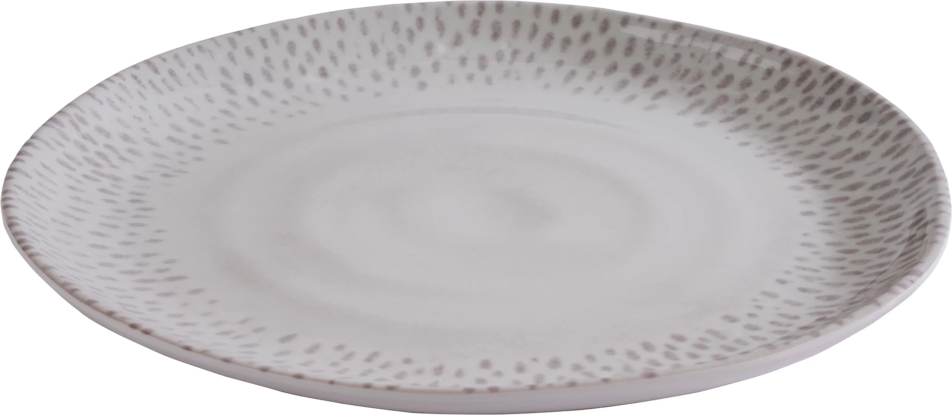 APS Footmark flad tallerken, hvid/grå, ø21 cm