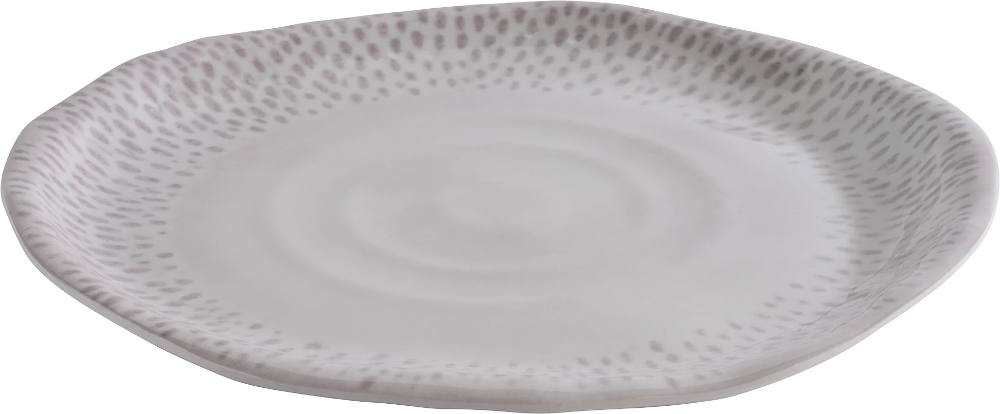 APS Footmark flad tallerken, hvid/grå, ø26,5 cm