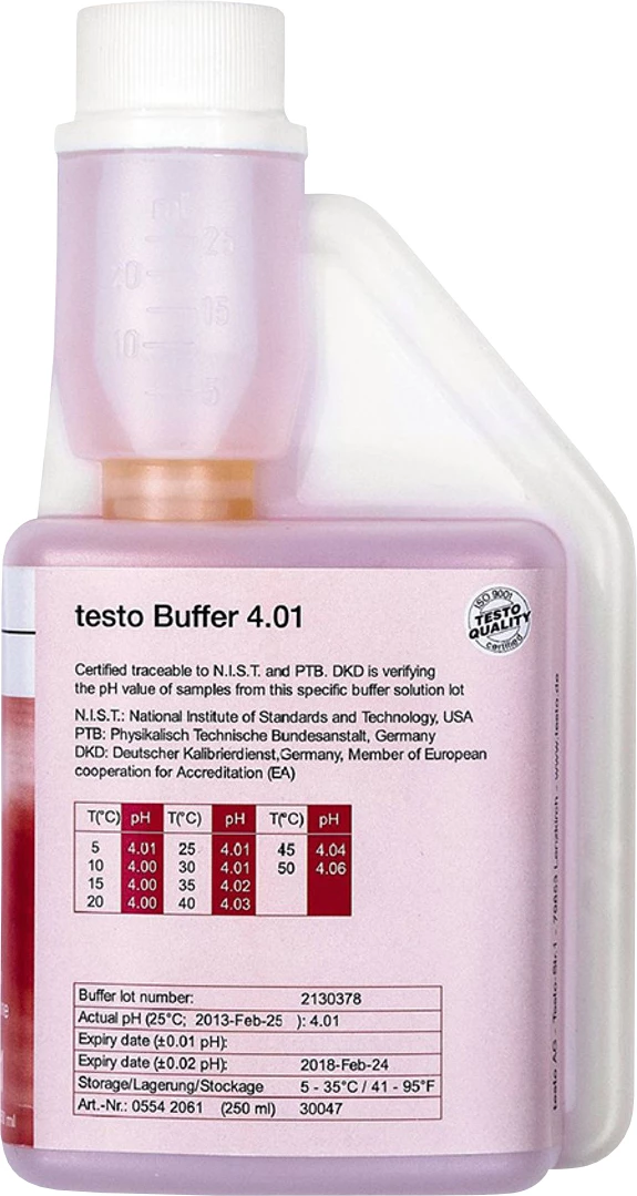 Testo pH buffervæske 4.01, 250 ml