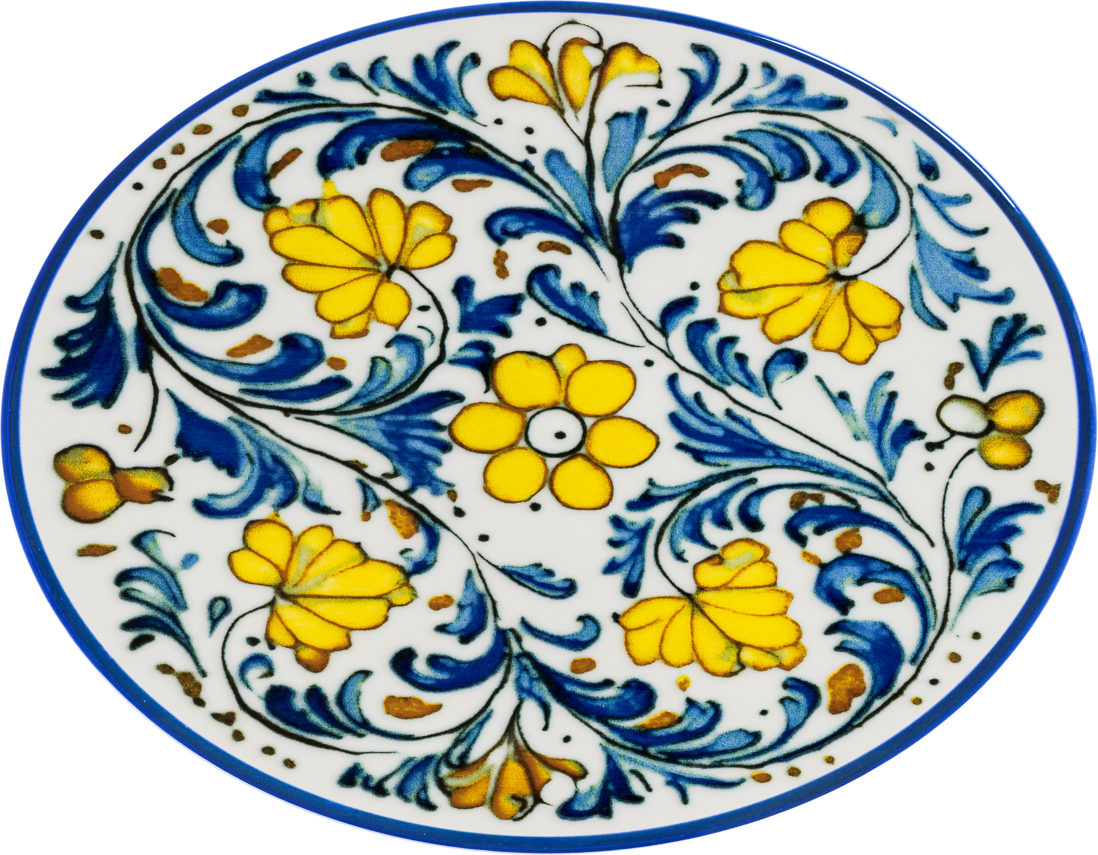 Bonna Albufera oval tallerken, blomstret mønster, 20 x 15,6 cm