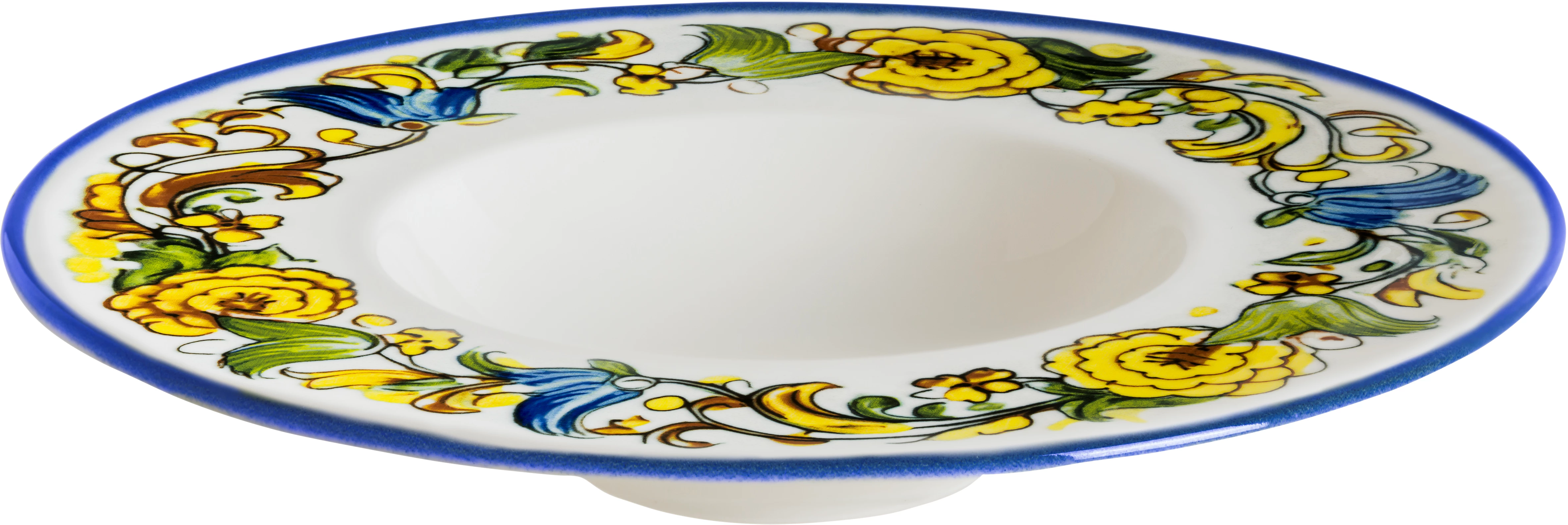 Bonna Albufera dyb tallerken, blomstret kant, 40 cl, ø28 cm