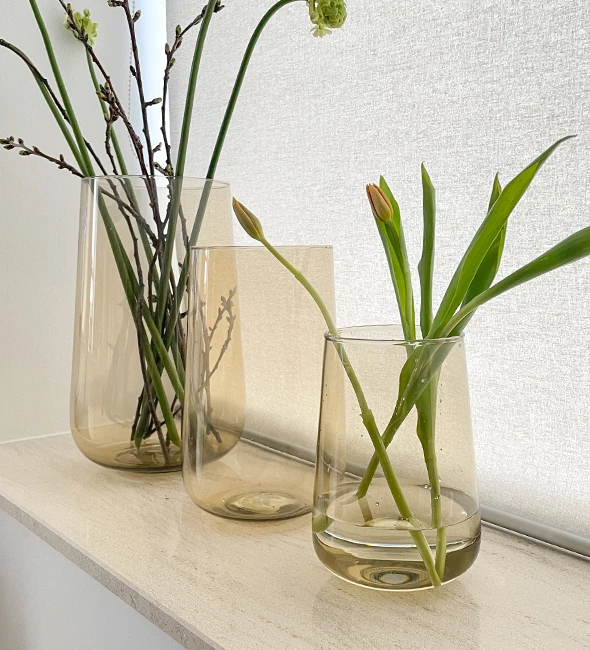 Lübech Living Valencia vase, lysebrun, ø10 x H19 cm