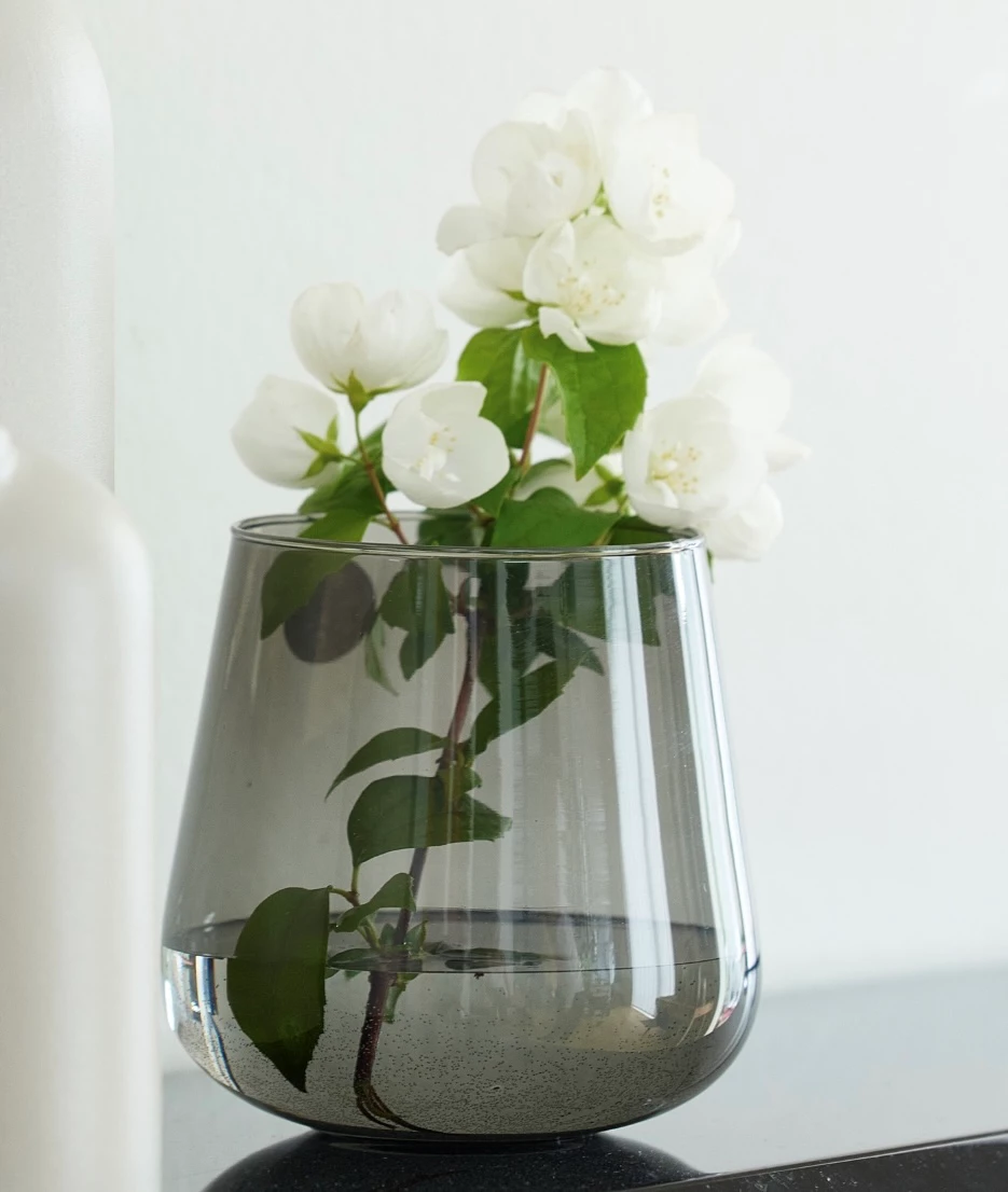 Lübech Living Valencia vase, lysegrå, ø10 x H13 cm