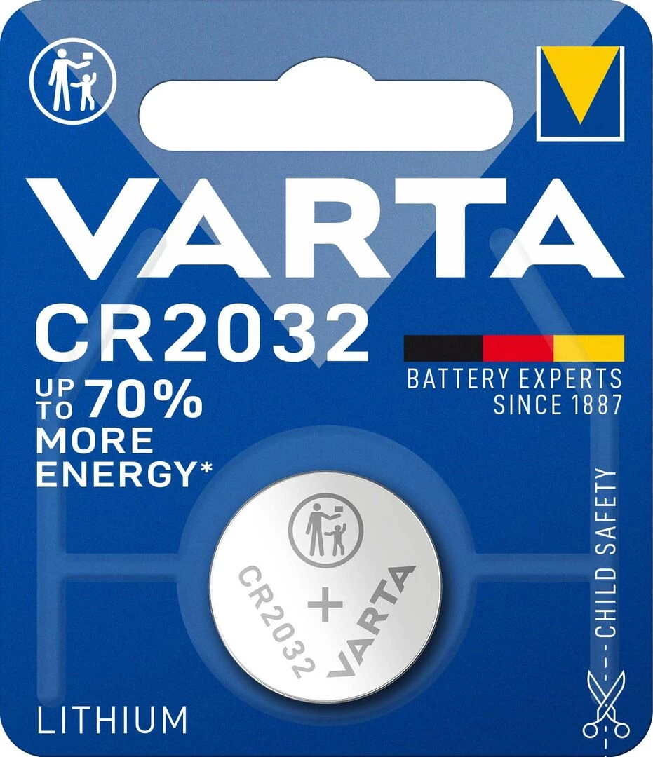 Varta CR2032 batteri, 3 Volt, 1 stk.