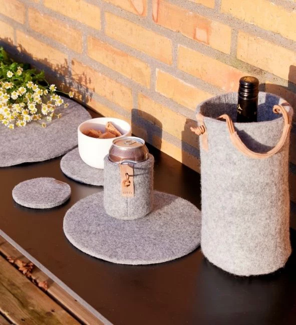 Lübech Living Glerup vinkøler inkl. køleelement, lysegrå, H24 cm