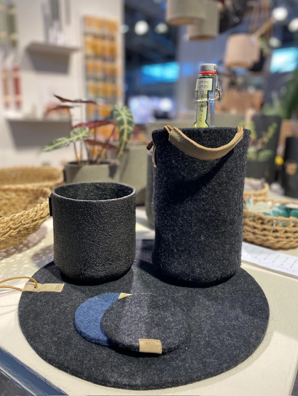 Lübech Living Glerup vinkøler inkl. køleelement, mørkeegrå, H24 cm