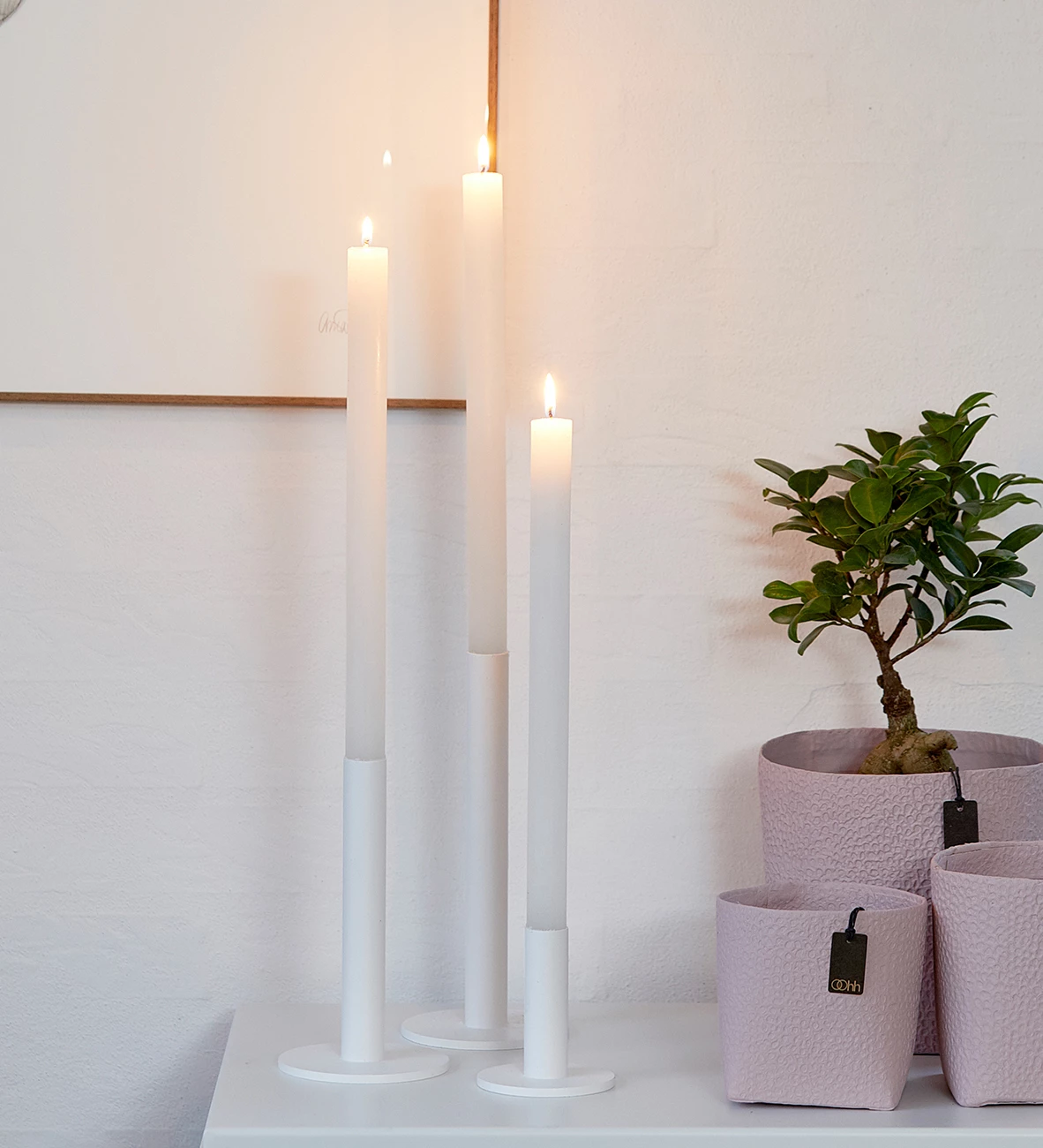 Lübech Living Vienna lysestage, hvid, H9 cm