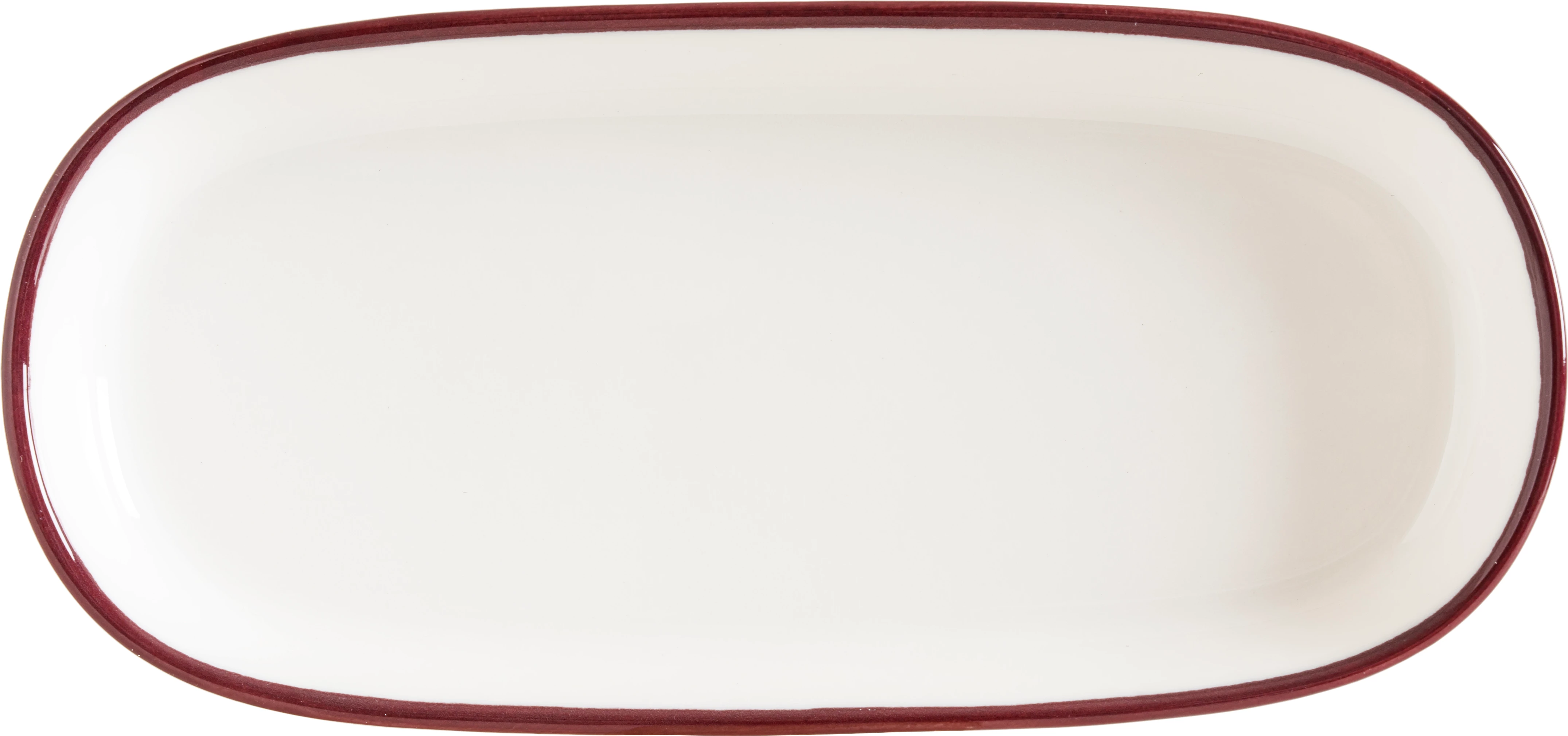 Bonna Linea rektangulær tallerken, rød, 18 x 8,5 cm