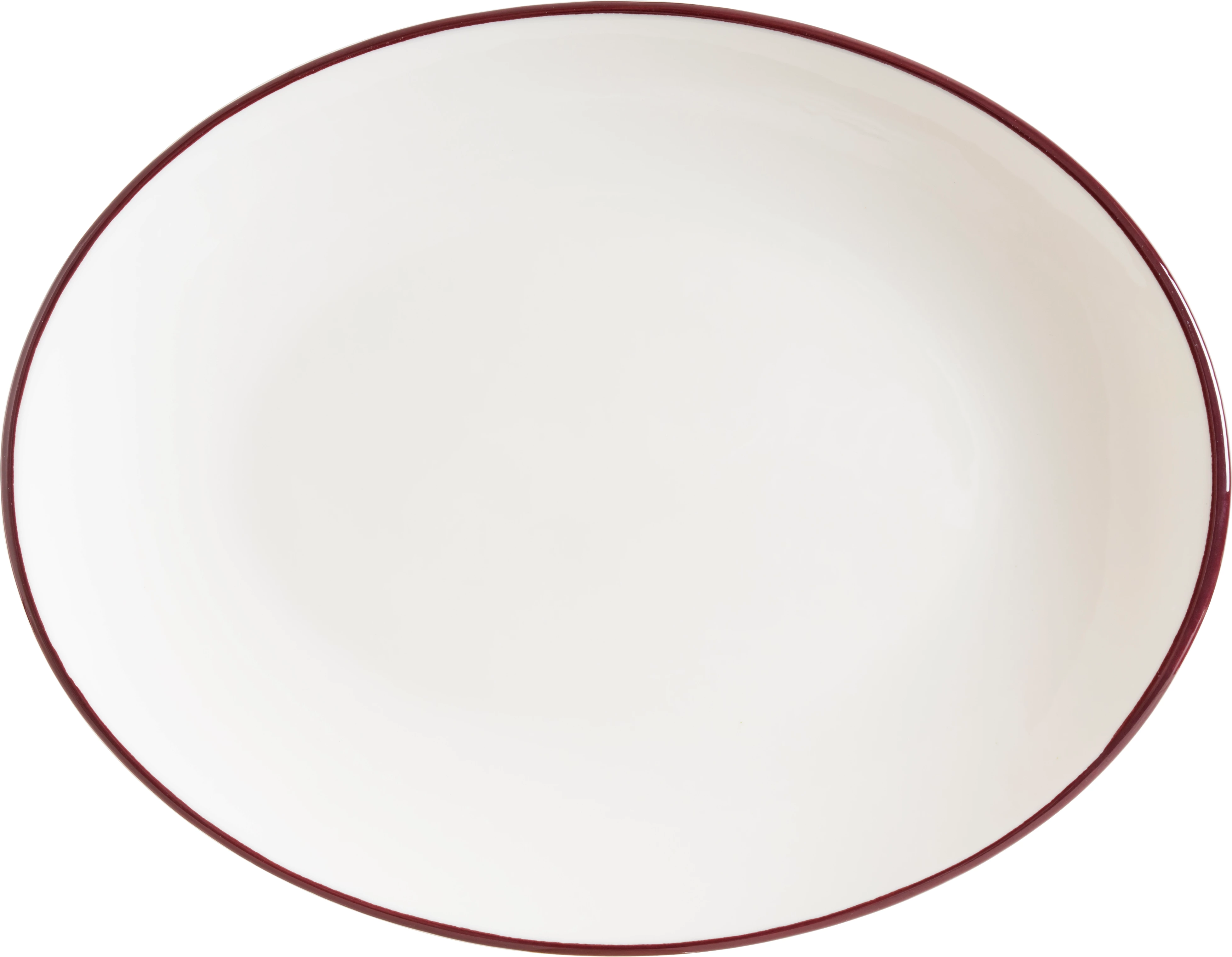 Bonna Linea oval tallerken, rød, 25 x 19 cm