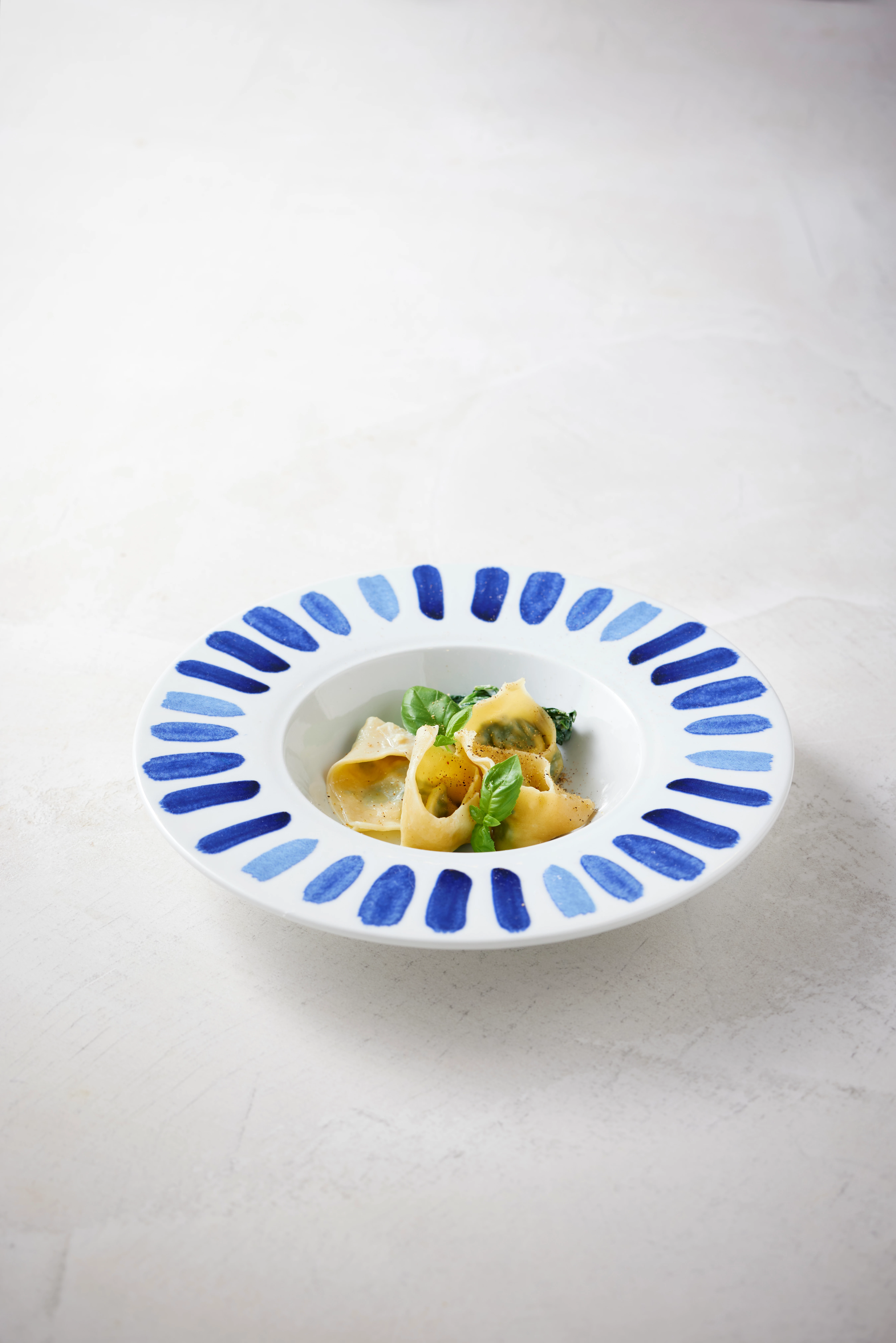 Tognana Factory Panarea pastatallerken, hvid/blå, ø28 cm