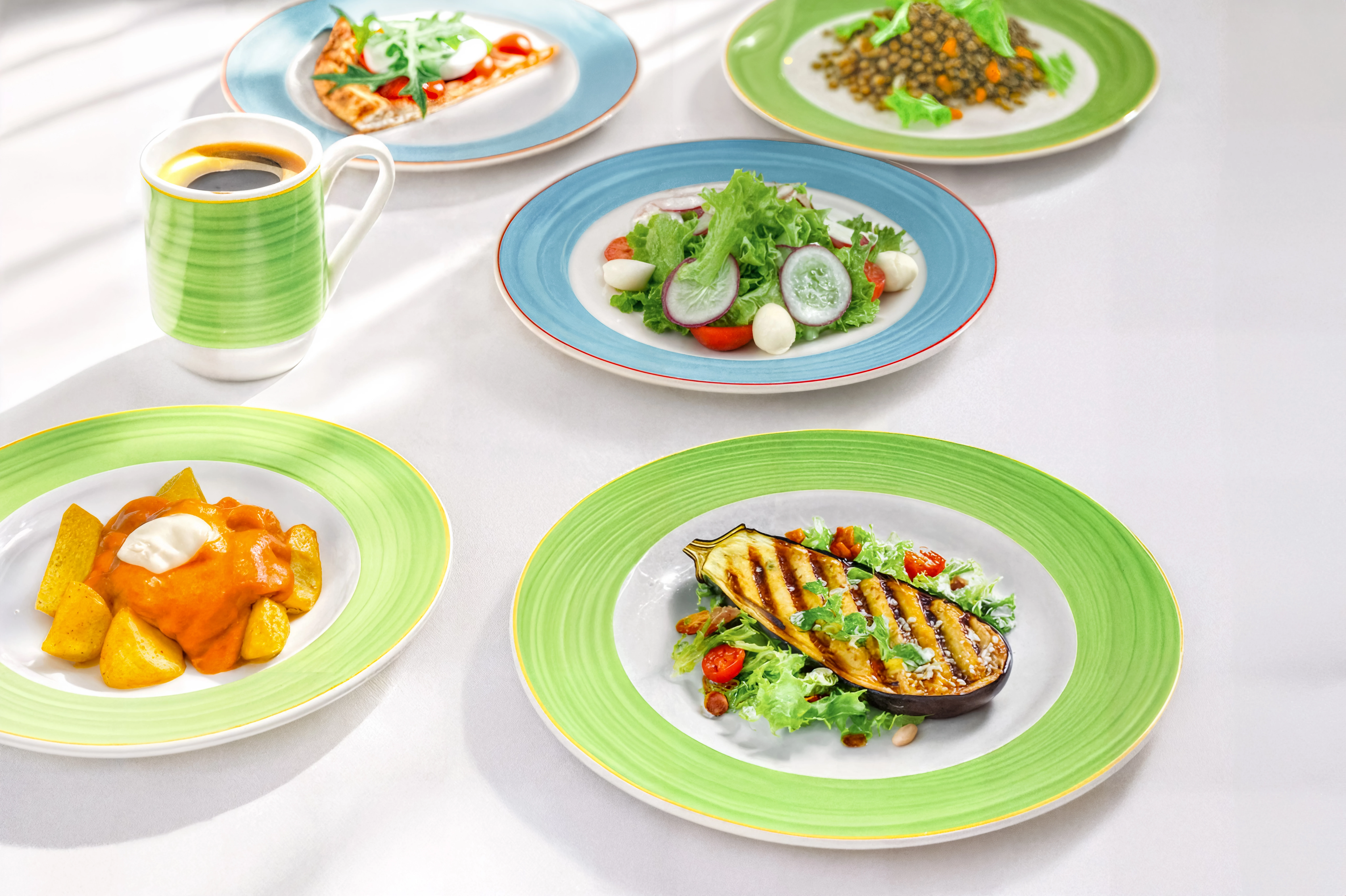 RAK Bahamas flad tallerken, blå, ø24 cm