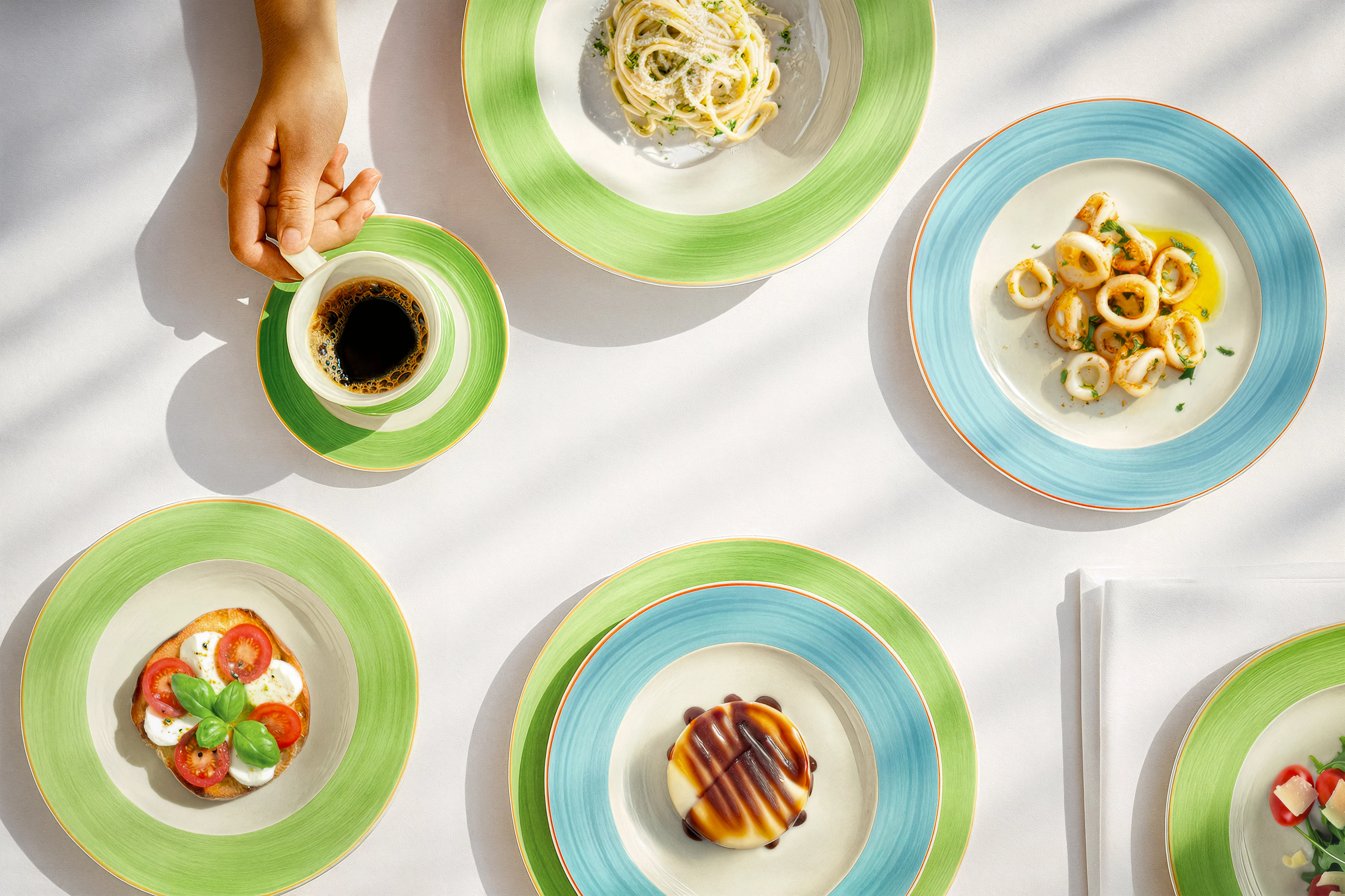 RAK Bahamas flad tallerken, grøn, ø24 cm