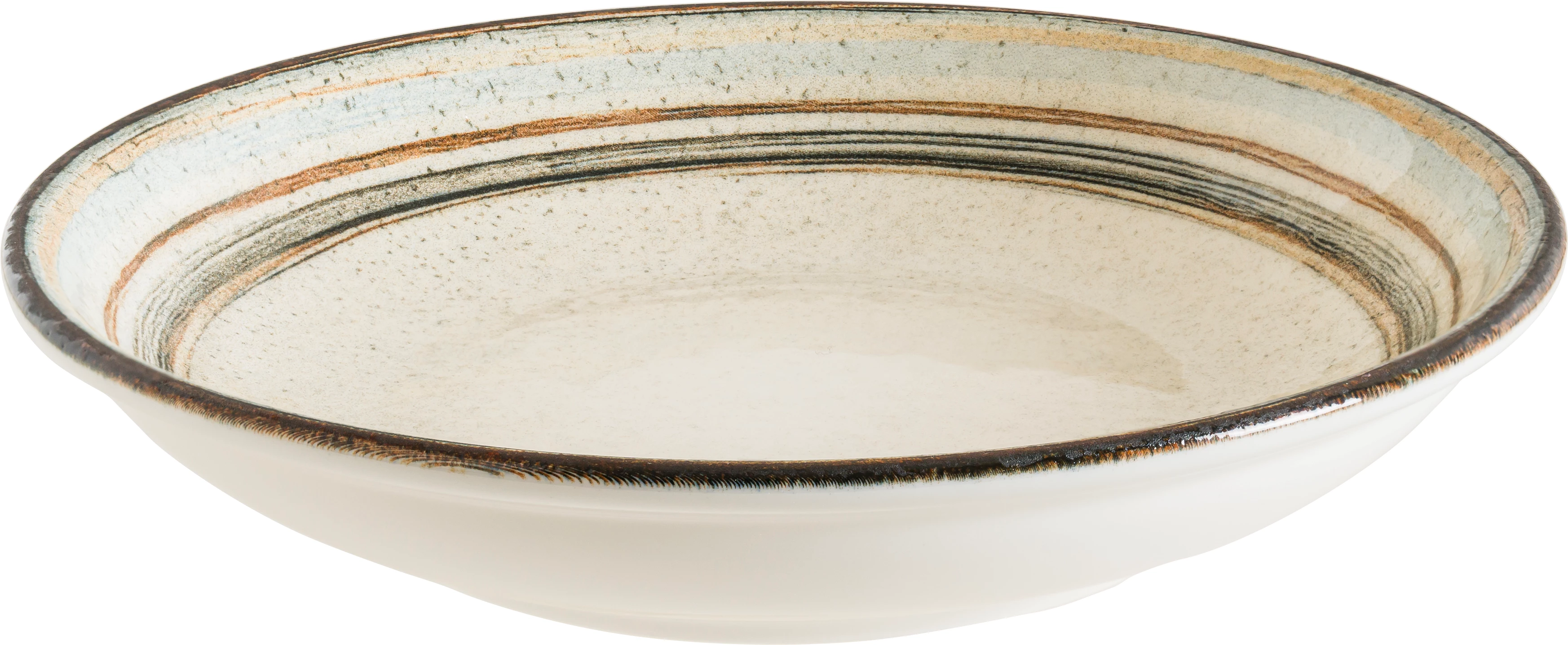 Bonna Cortado dyb tallerken med stribet kant, 50 cl, ø20 cm
