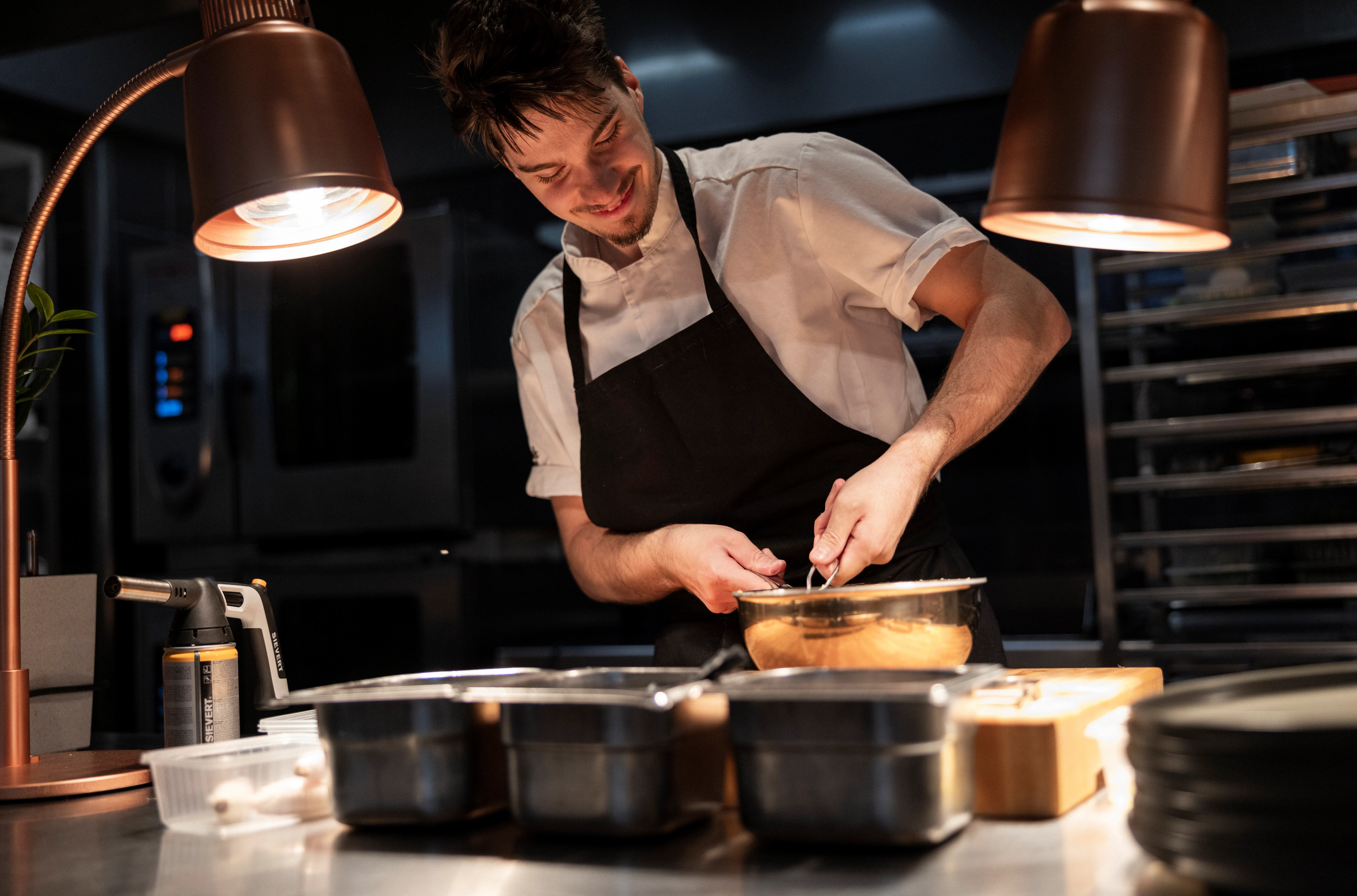 Stayhot varmelampe, bordmodel, kobber