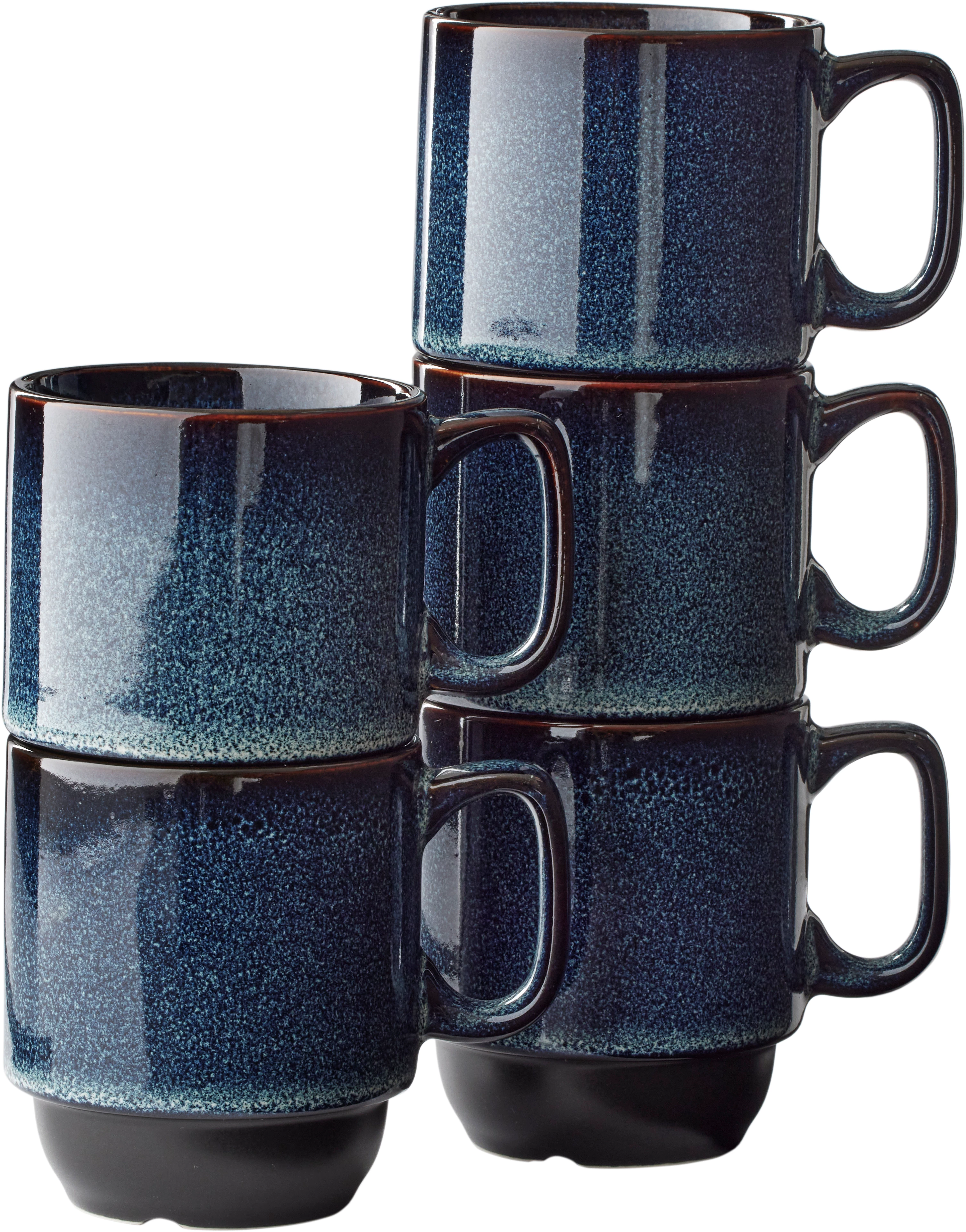 Mugs stabelbart krus, blånistret, 26 cl