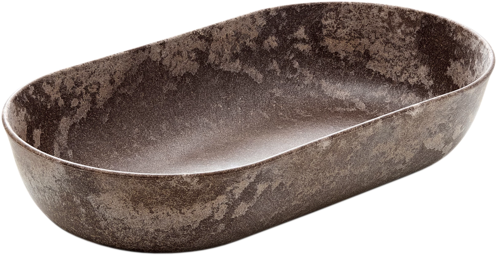 Luups ovalt fad, brun, 35 x 19 cm