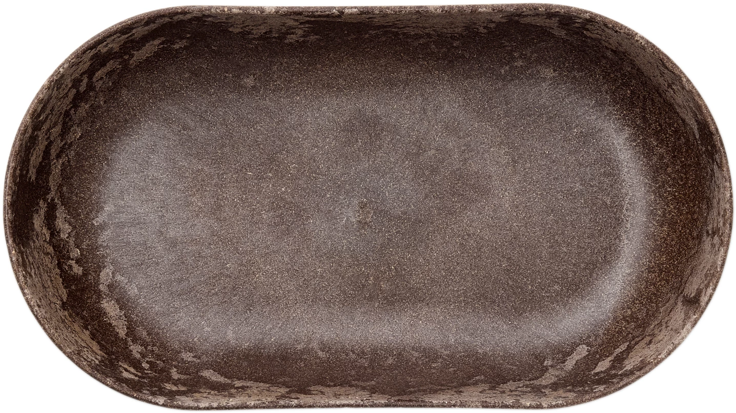 Luups ovalt fad, brun, 35 x 19 cm