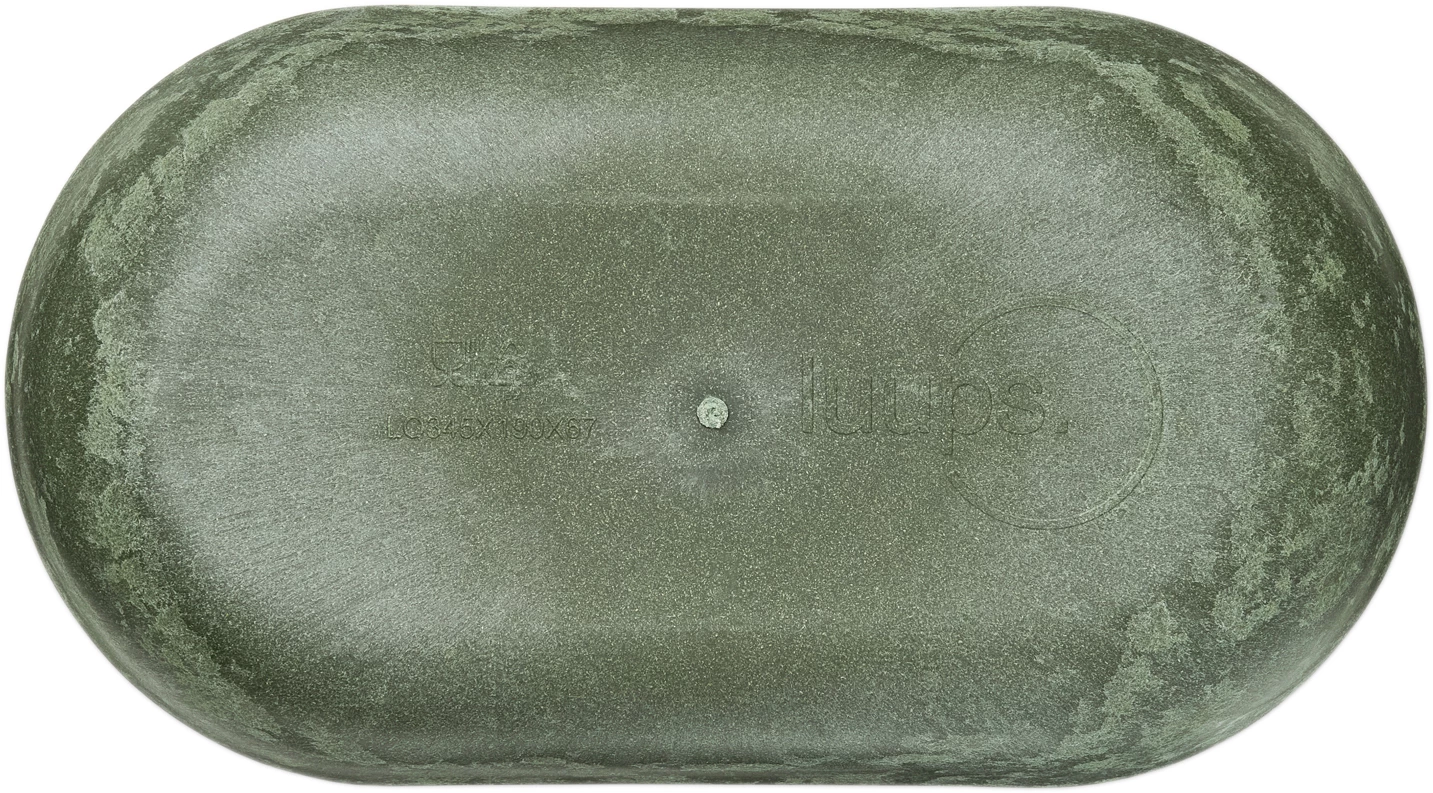 Luups ovalt fad, grøn, 35 x 19 cm