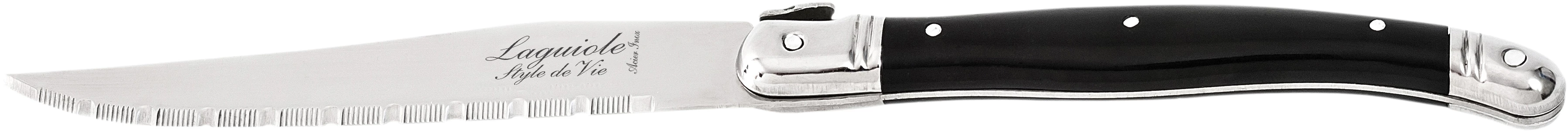 Laguiole steakkniv, sort, 23 cm