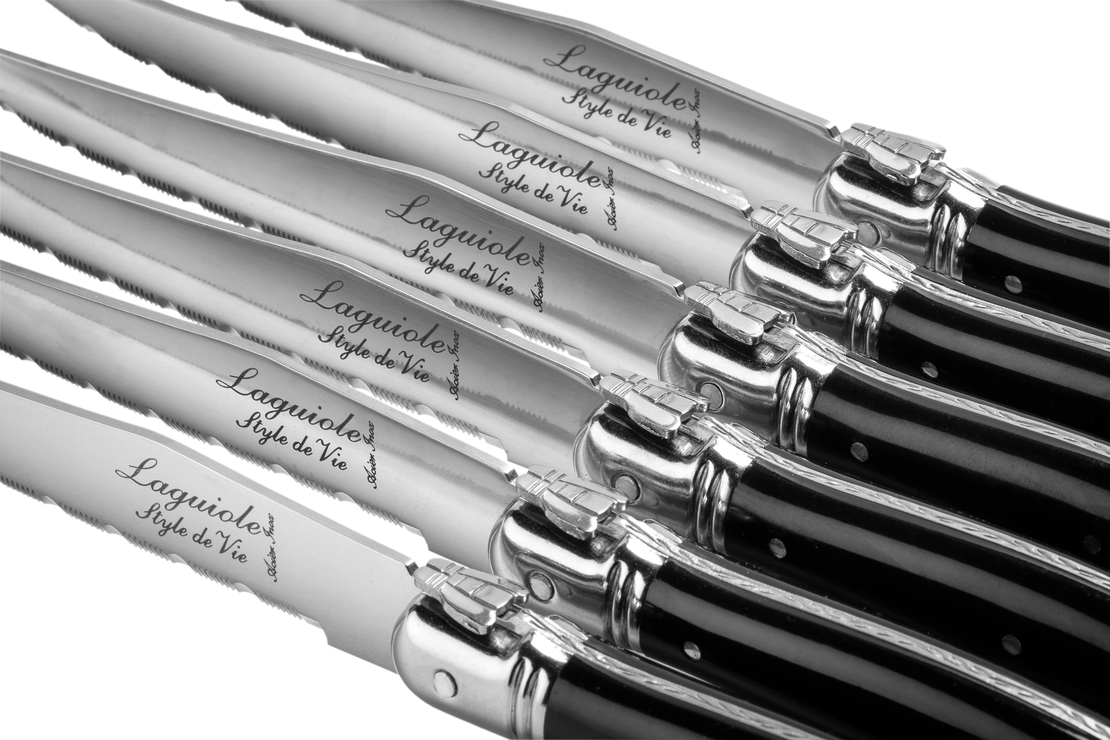 Laguiole steakkniv, sort, 23 cm