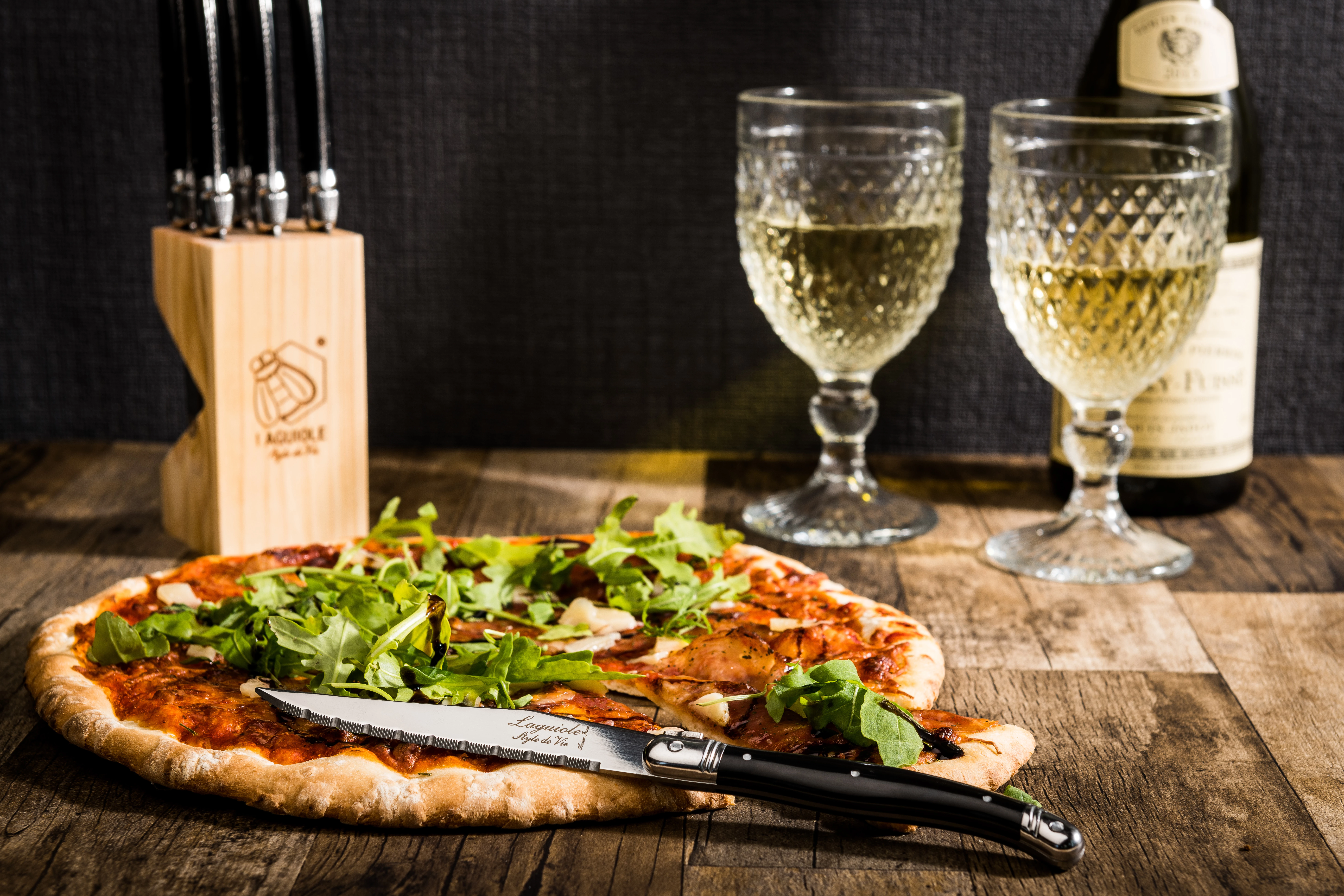 Laguiole steakkniv, sort, 23 cm