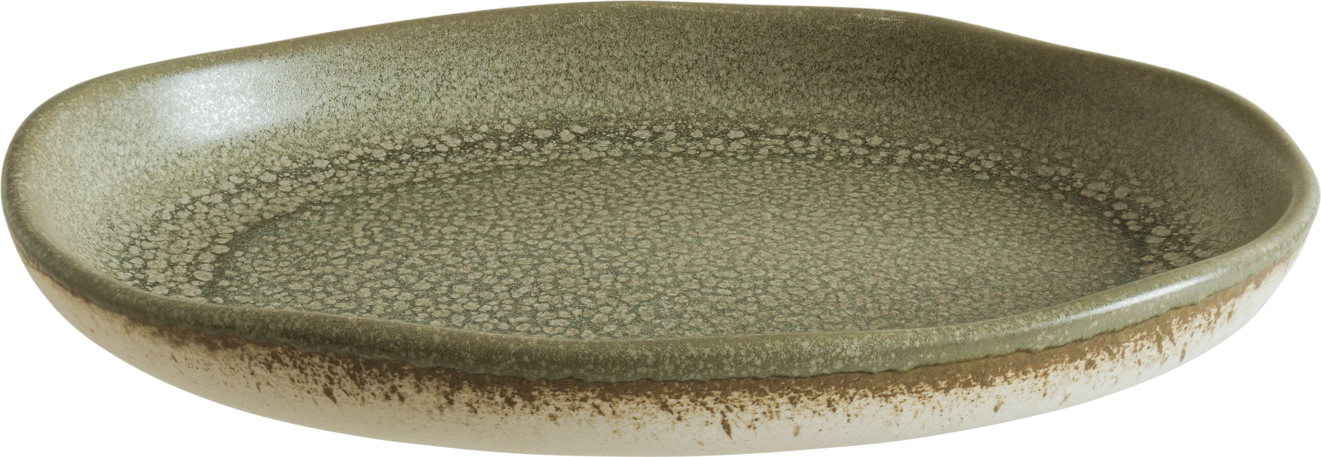 Bonna Adelfa oval tallerken, grøn, 19 x 13 cm