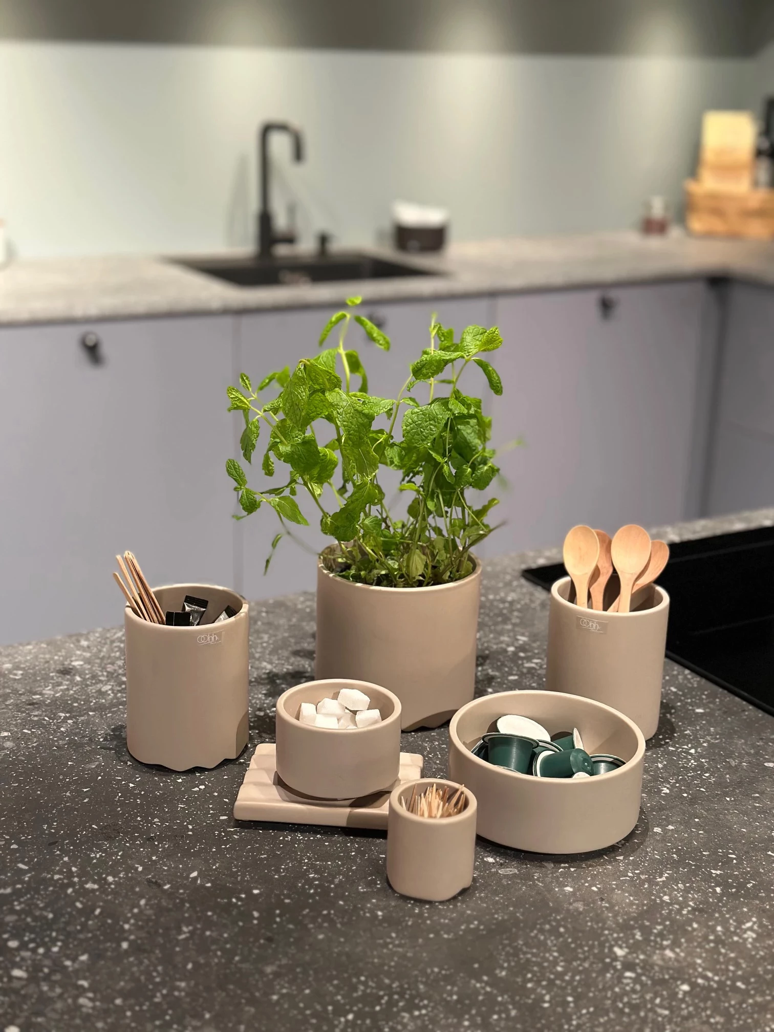 Lübech Living Wave skål, lysebrun, ø7,5 cm