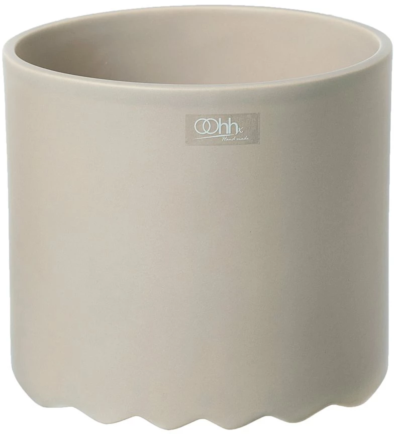 Lübech Living Wave krukke, lysebrun, ø12 cm