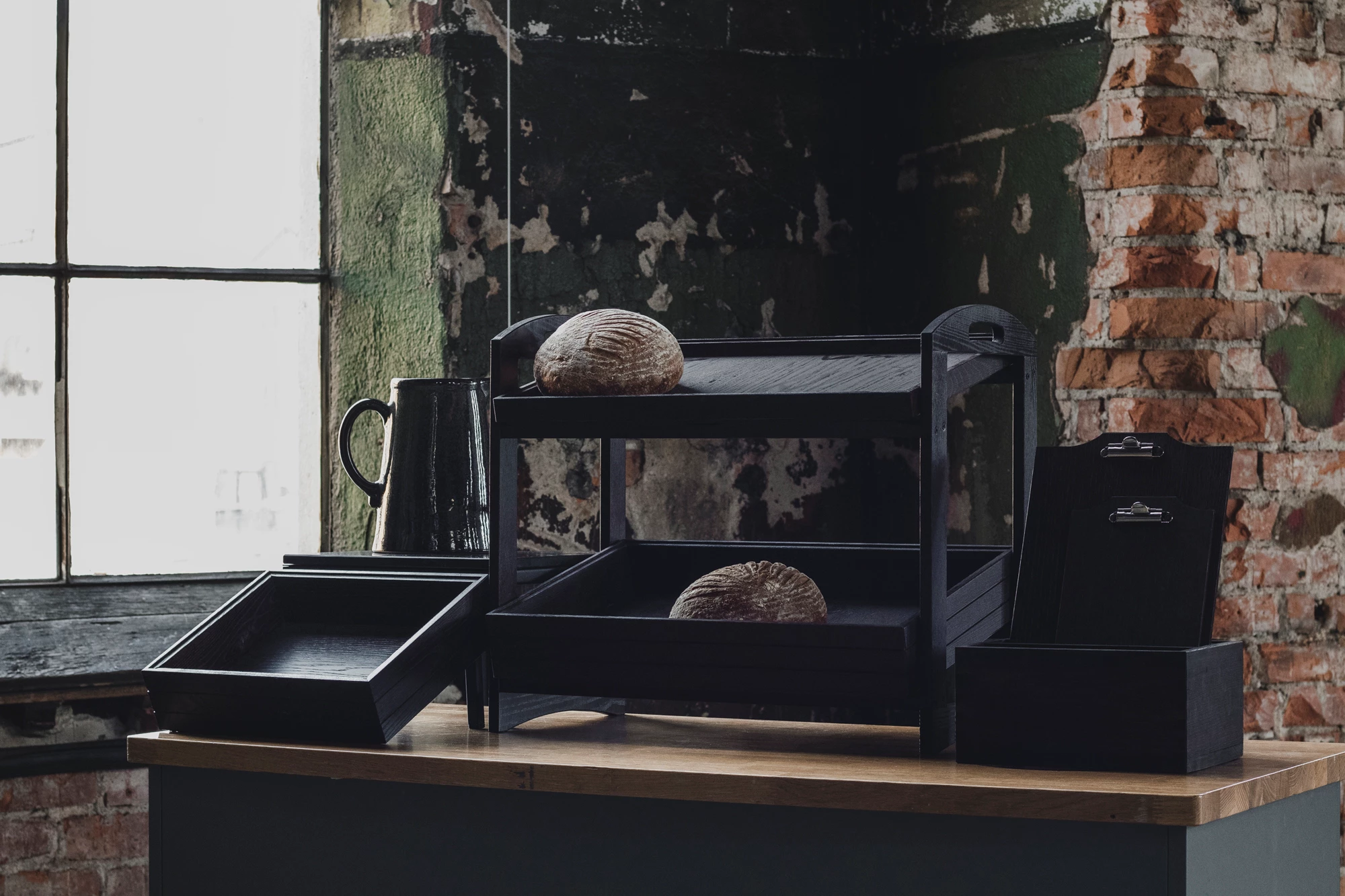 Forest stativ til GN-bakker, mørk eg