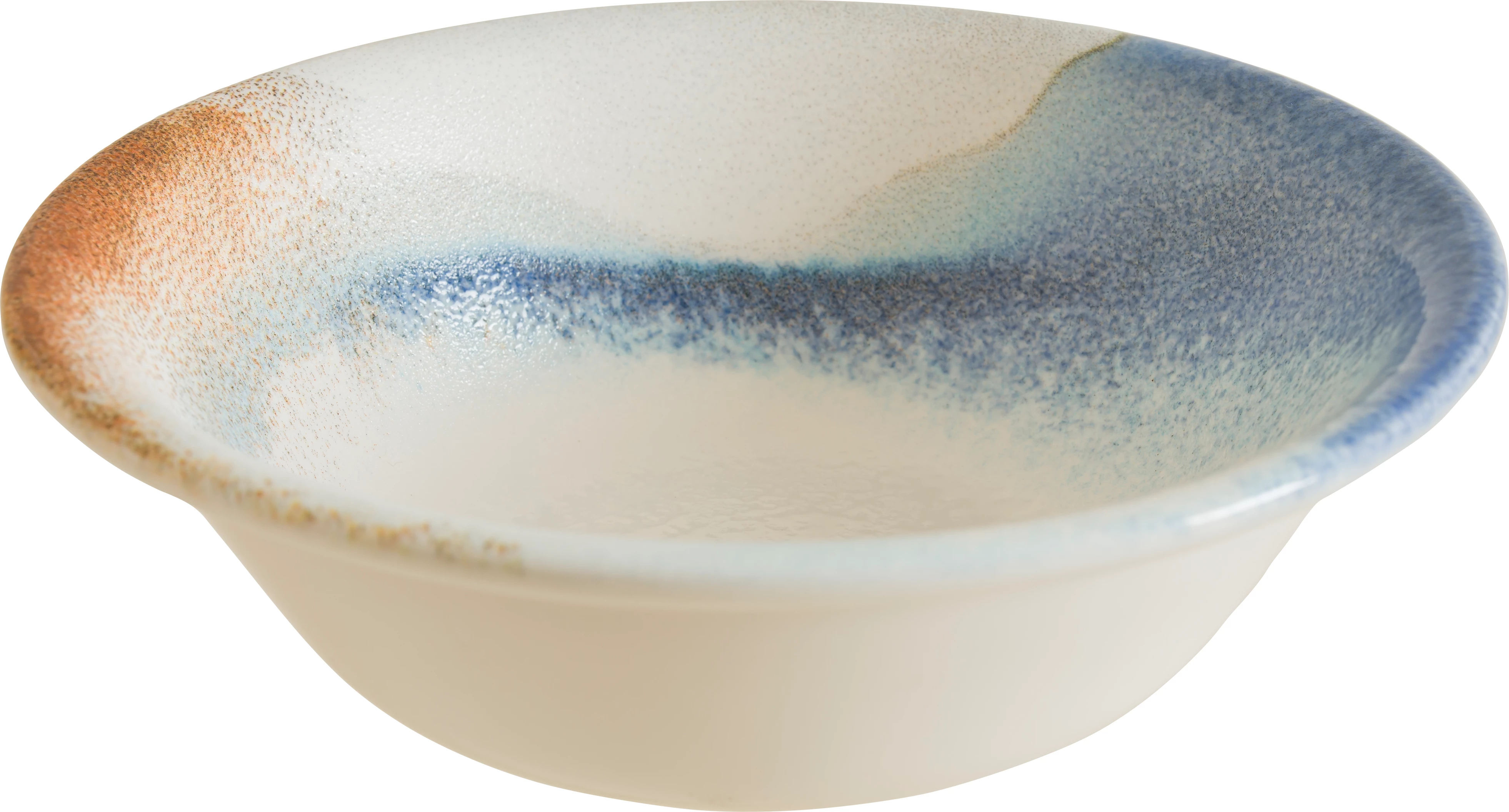 Bonna Kymen skål, hvid/blå/brun, 40 cl, ø16 cm