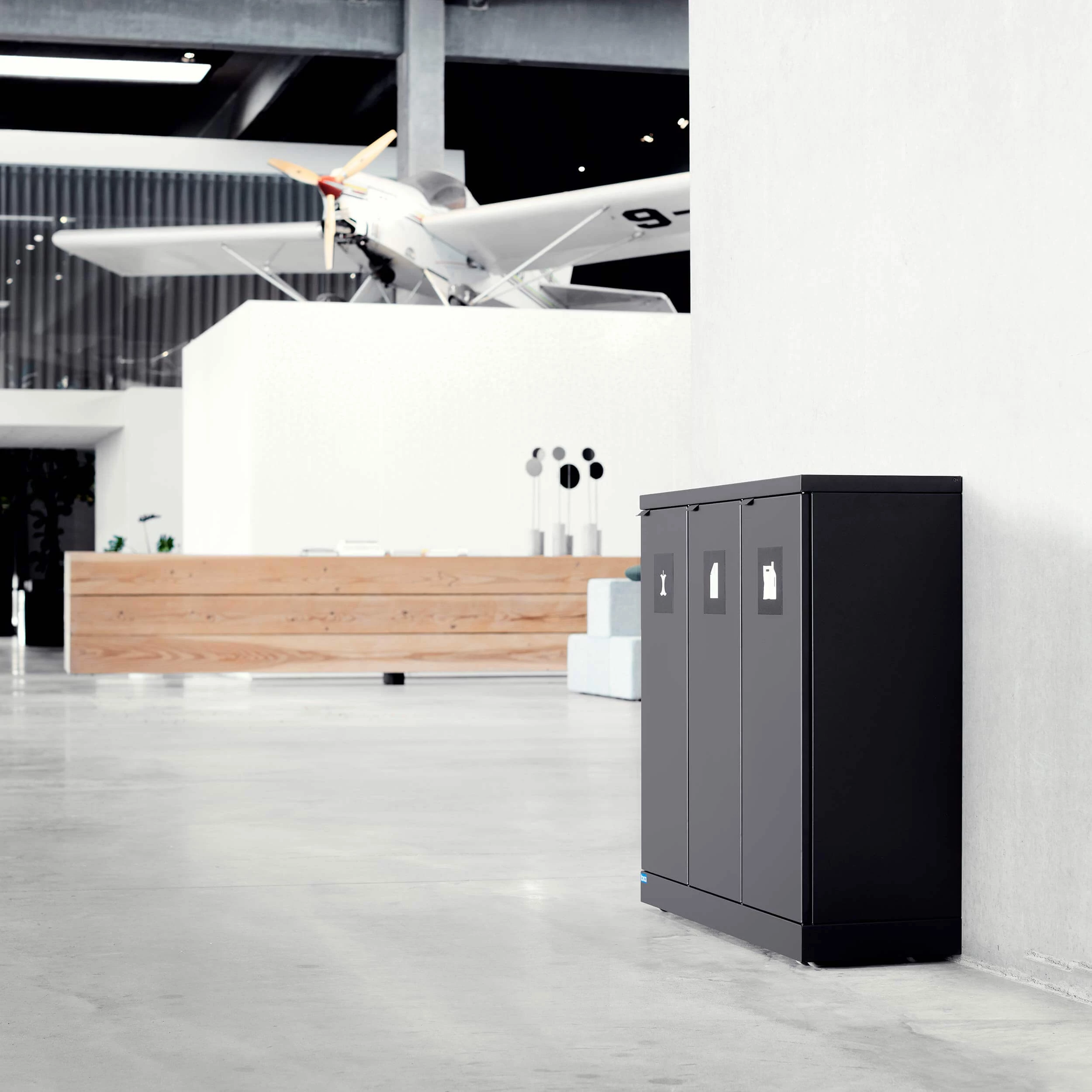 Bica affaldsbeholder uden låg, 3 x 65 ltr.