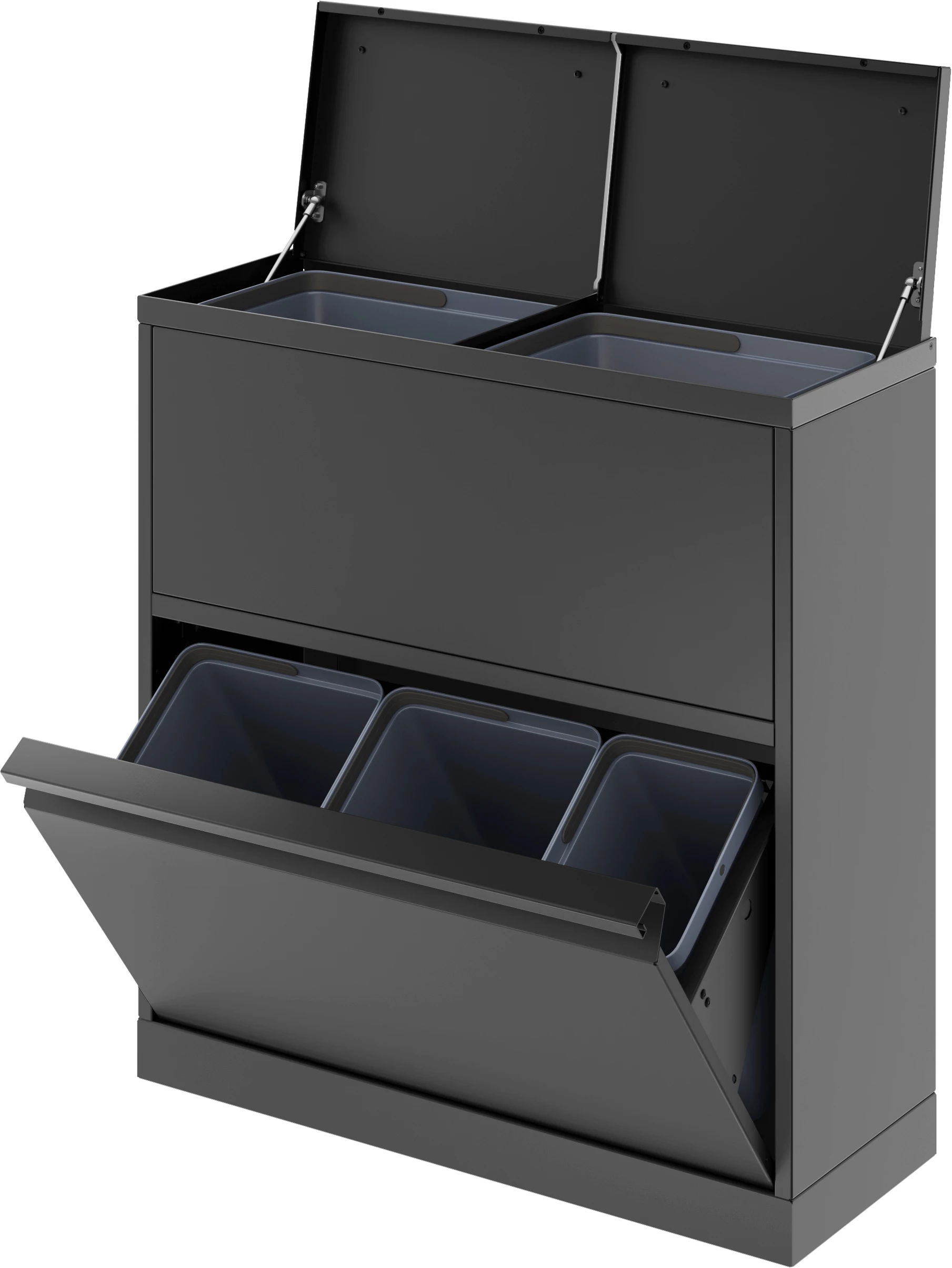 Bica affaldsbeholder med låg og skuffe, 80 ltr.