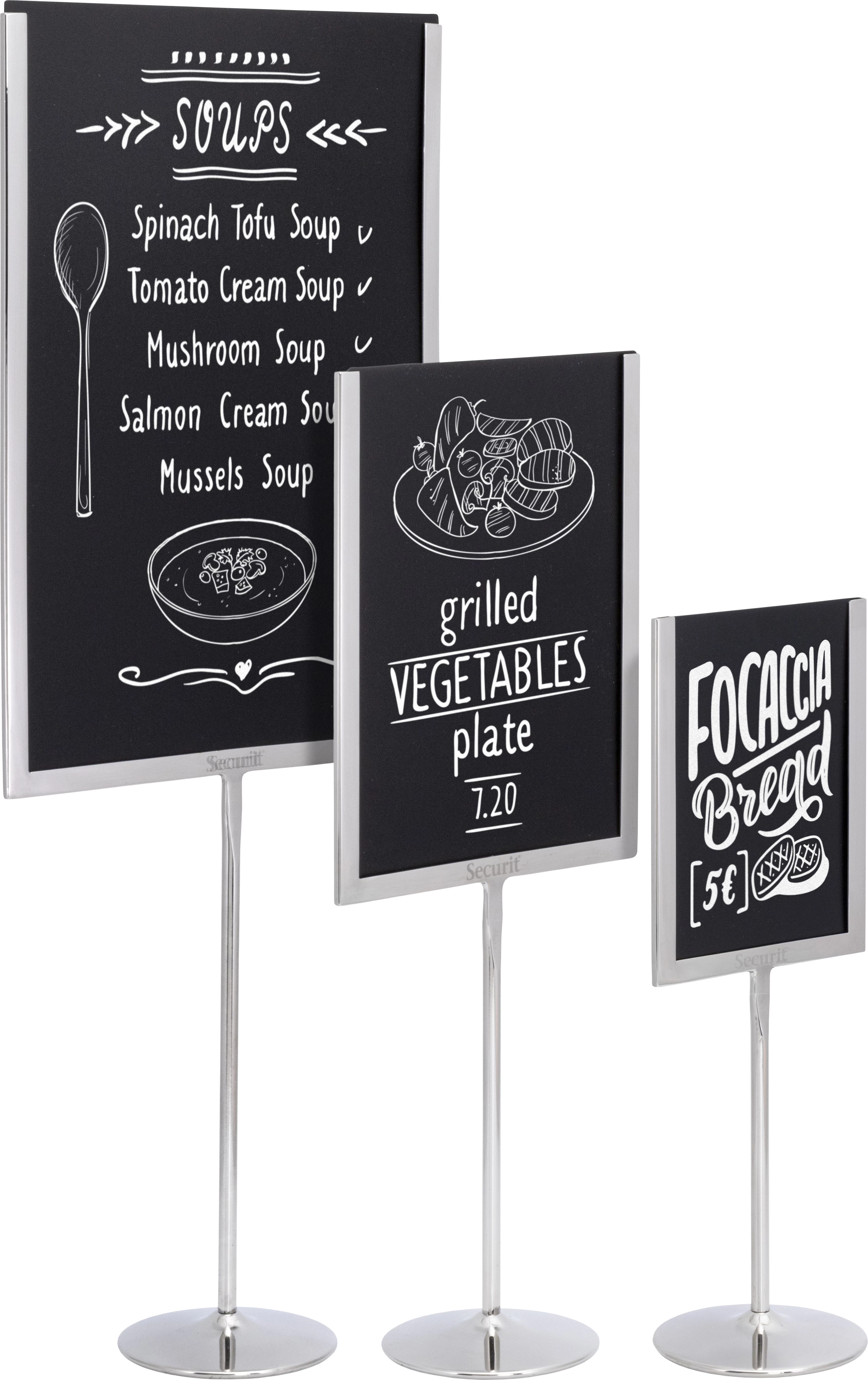 Securit A4 menukortholder med tavle