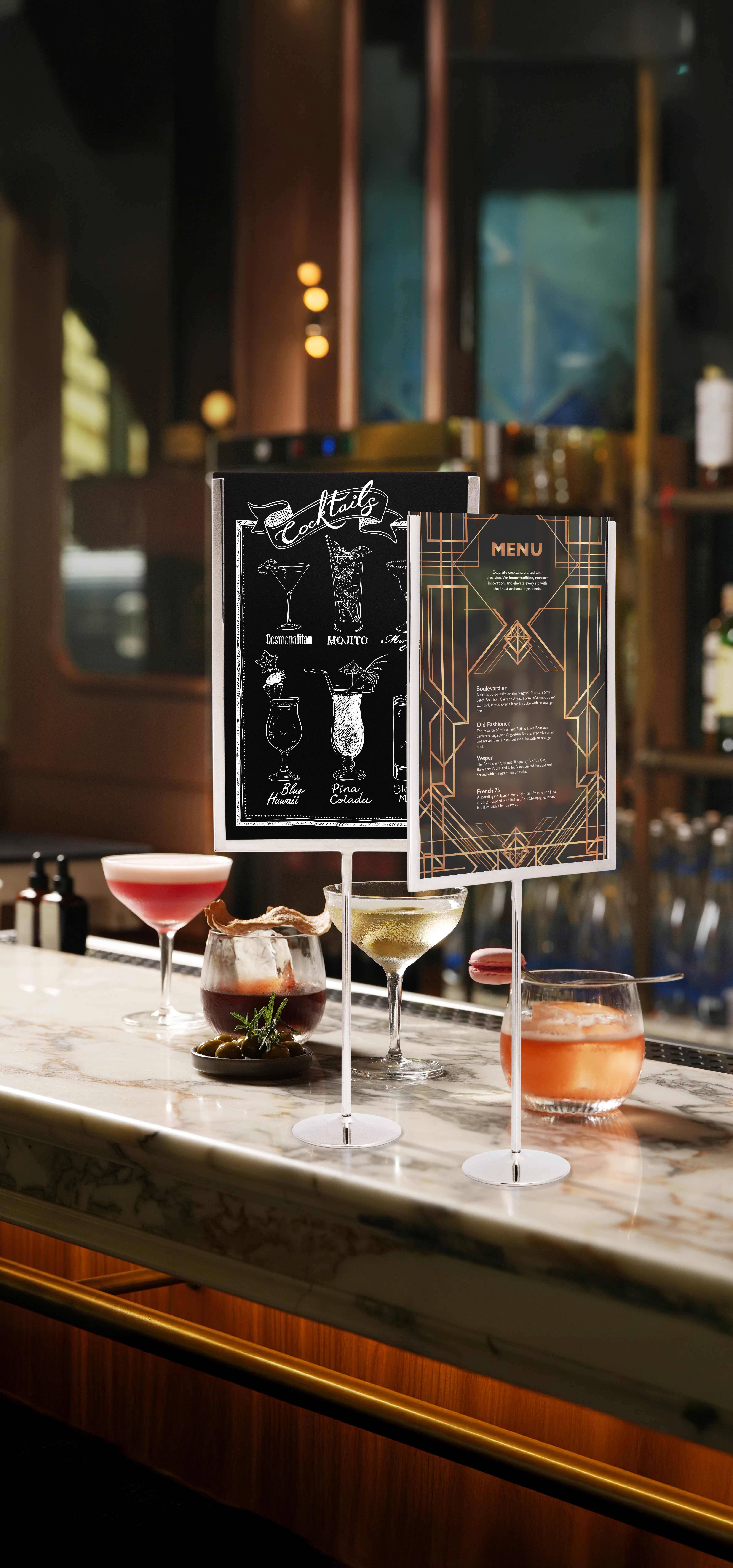 Securit A4 menukortholder med tavle