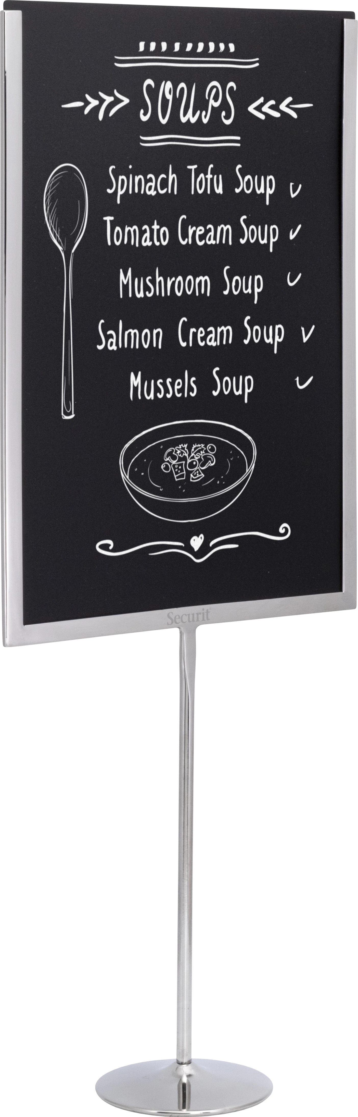 Securit A4 menukortholder med tavle