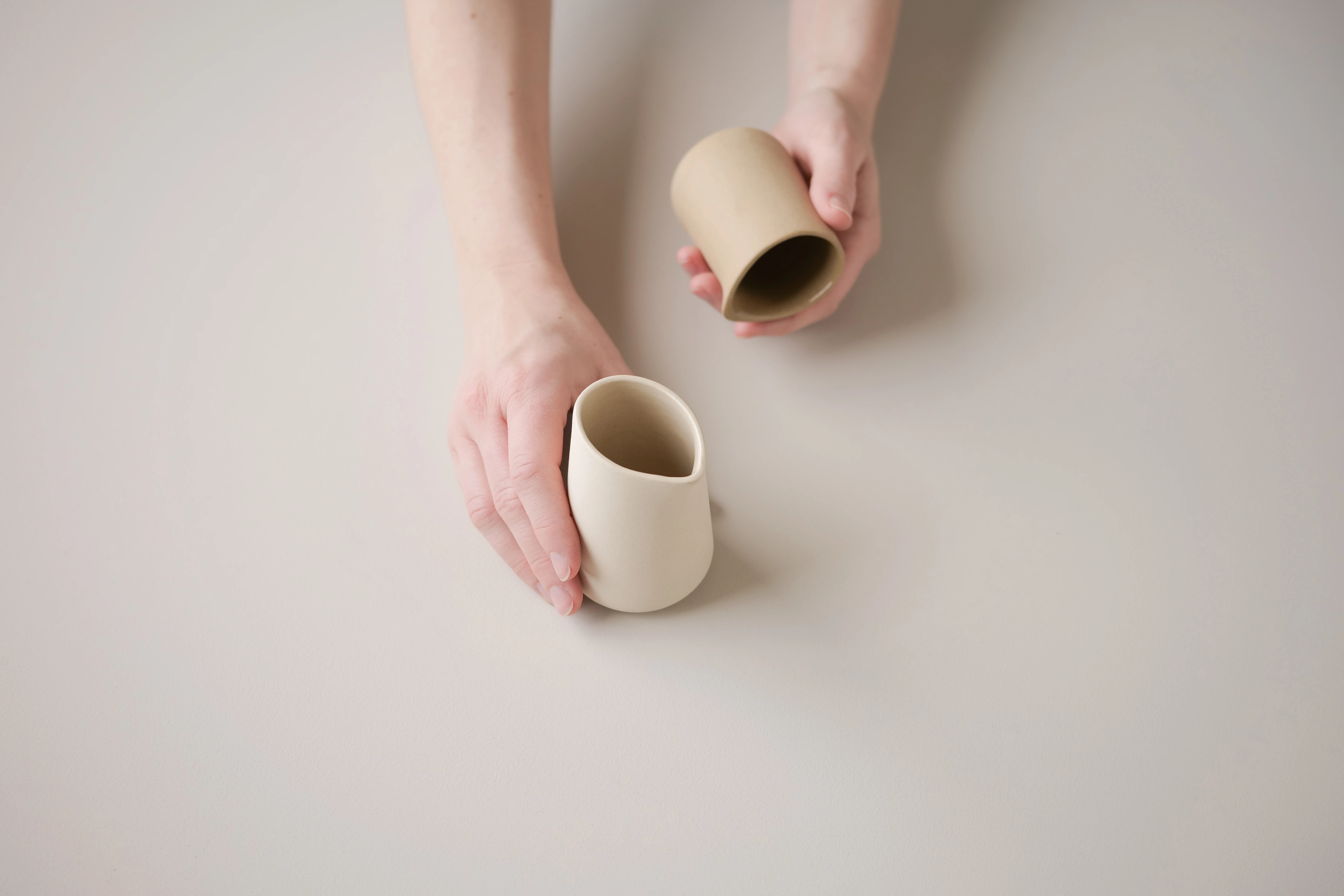 Figgjo Premium Stoneware Tilt kande uden hank, råhvid, 15 cl