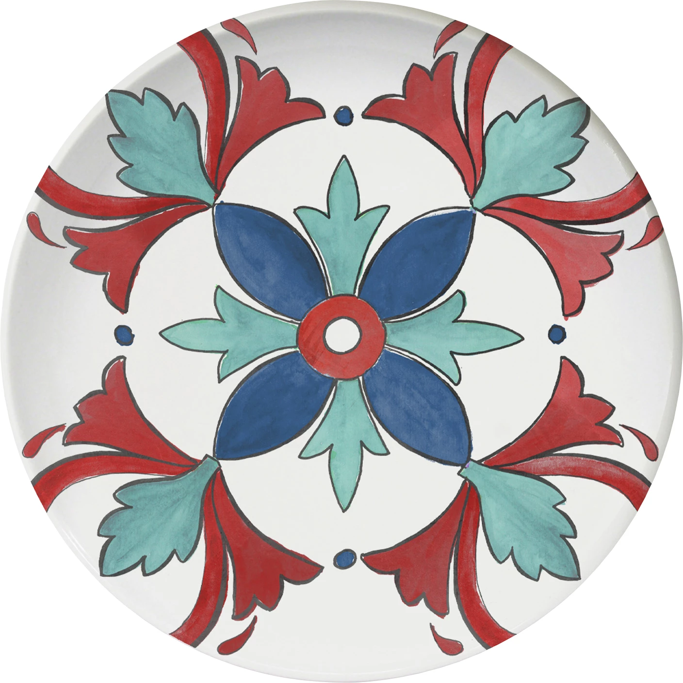 Saturnia Margot dyb tallerken, ø 22 cm, u/fane, mønstret