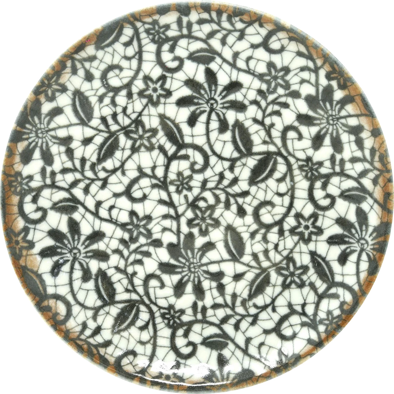 Saturnia Dreamer tallerken, 21 cm, uden fane, grå blomster