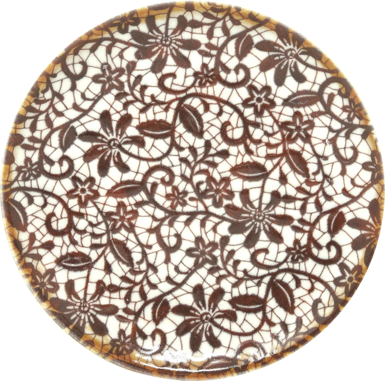 Saturnia Dreamer tallerken, 21 cm, uden fane, bordeaux blomster