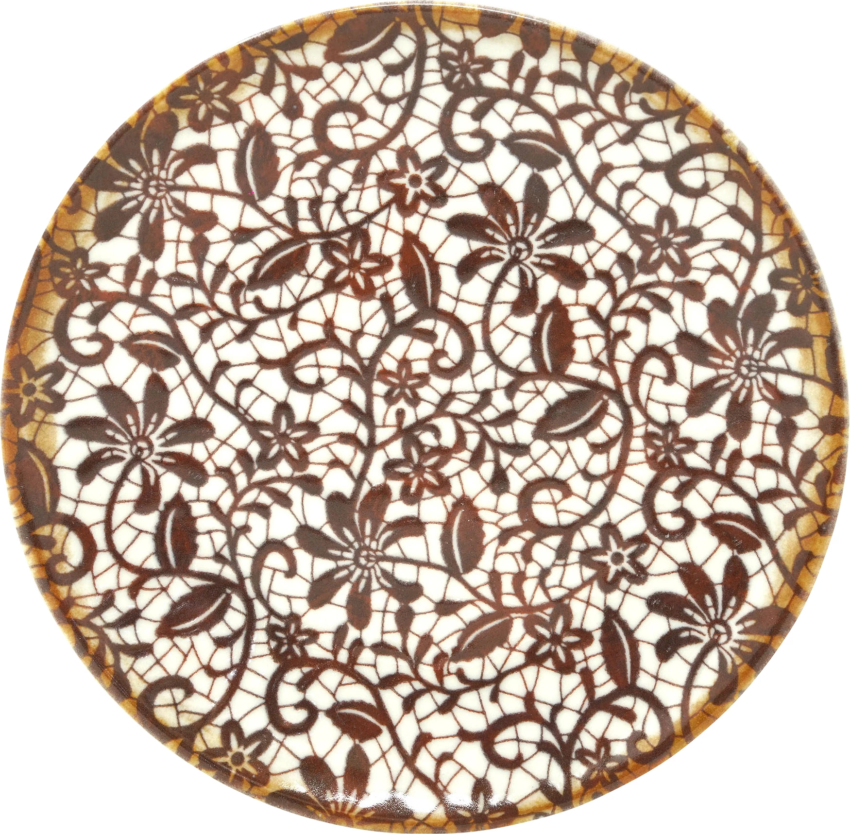 Saturnia Dreamer tallerken, 28 cm, uden fane, bordeaux blomster