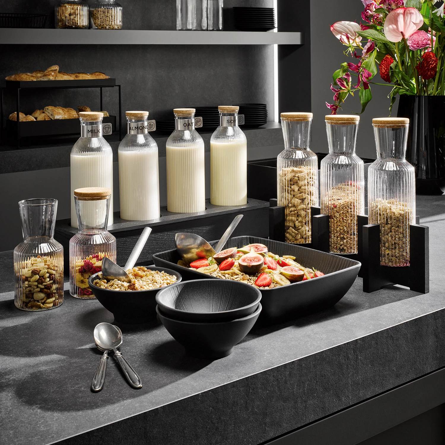 APS Lines karaffel m/korklåg, 1 ltr., glas