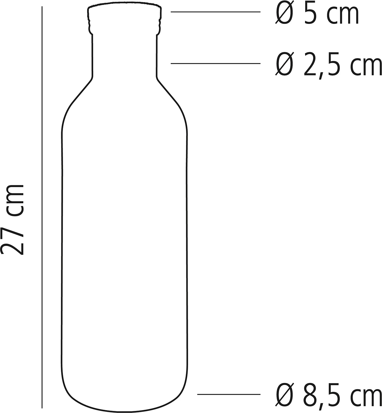 APS Lines karaffel m/korklåg, 1 ltr., glas
